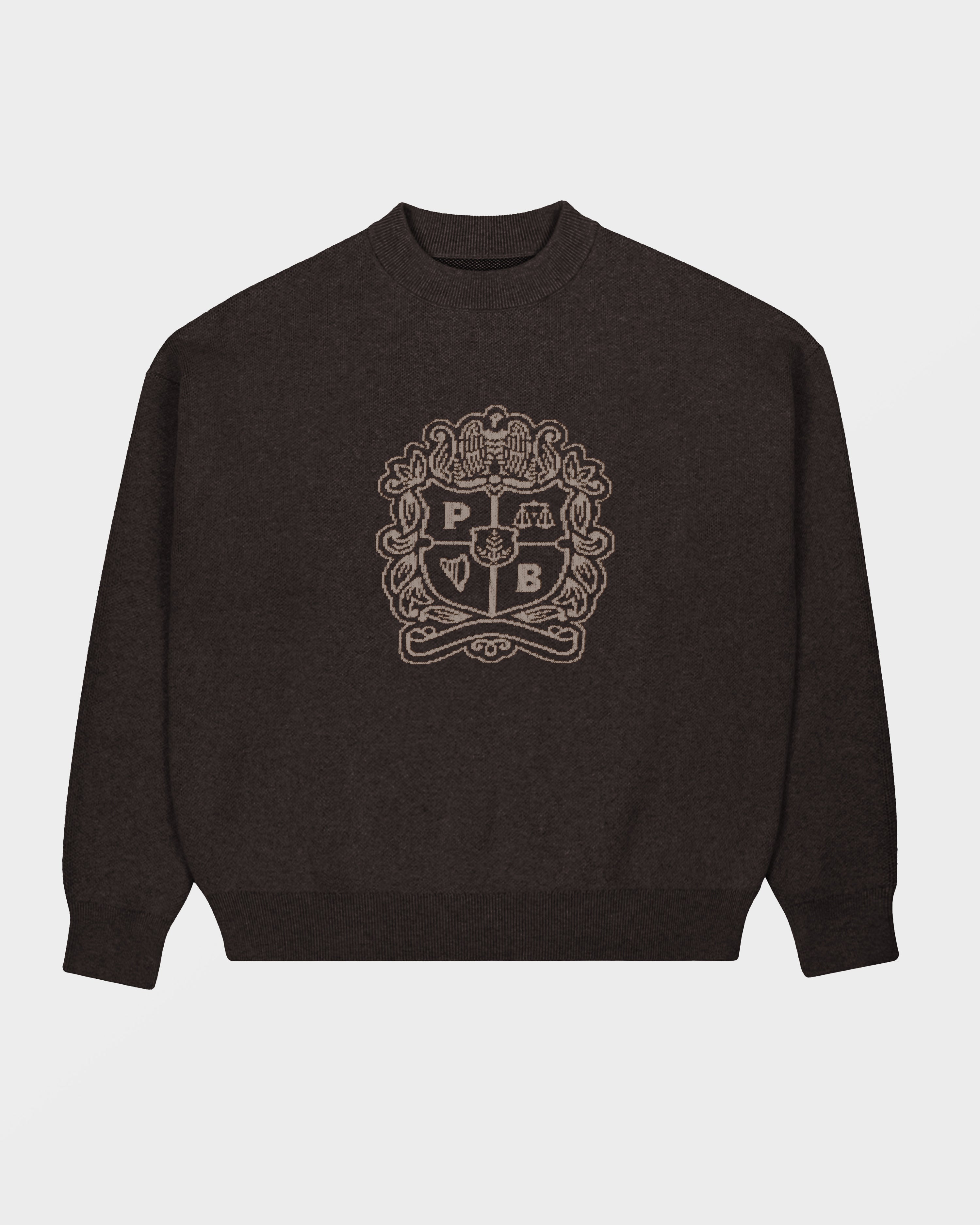 Emblem Knit Sweater Brown