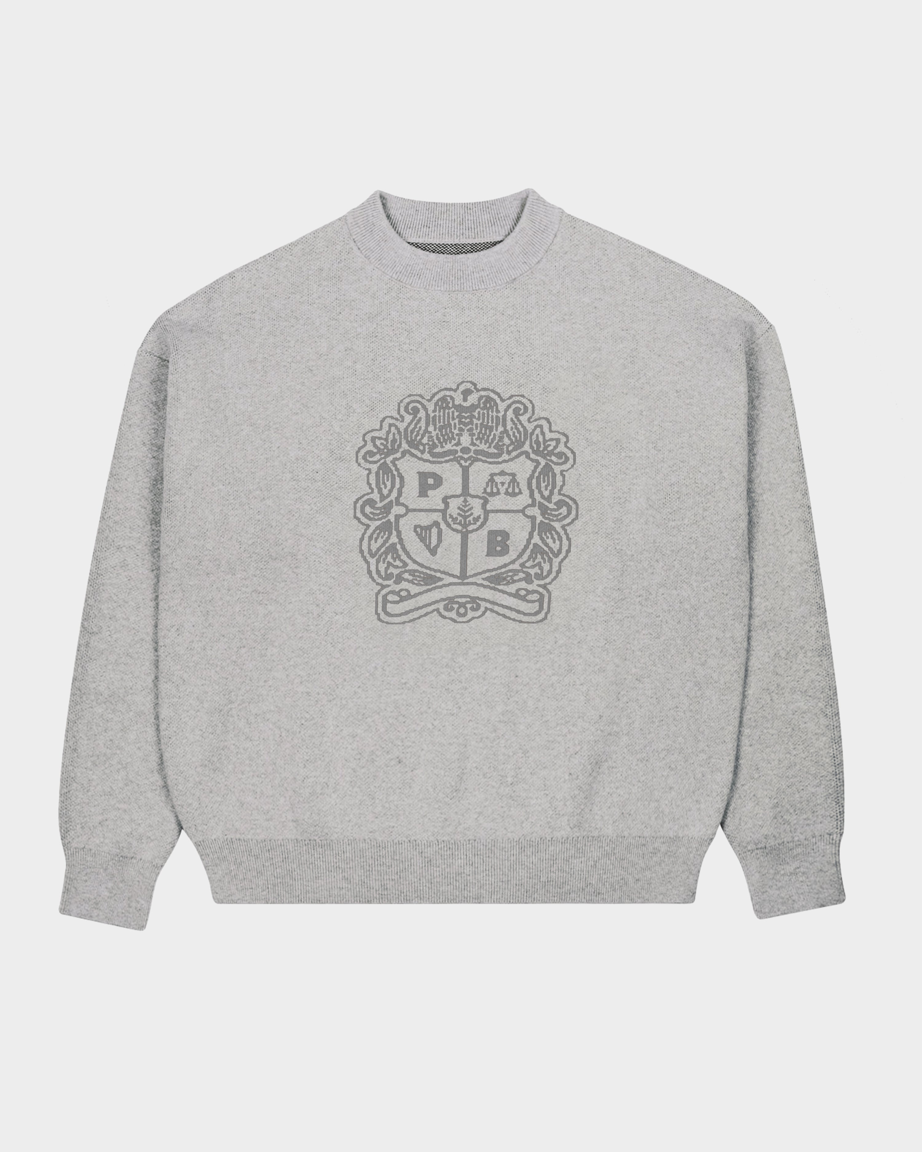 Emblem Knit Sweater Grey