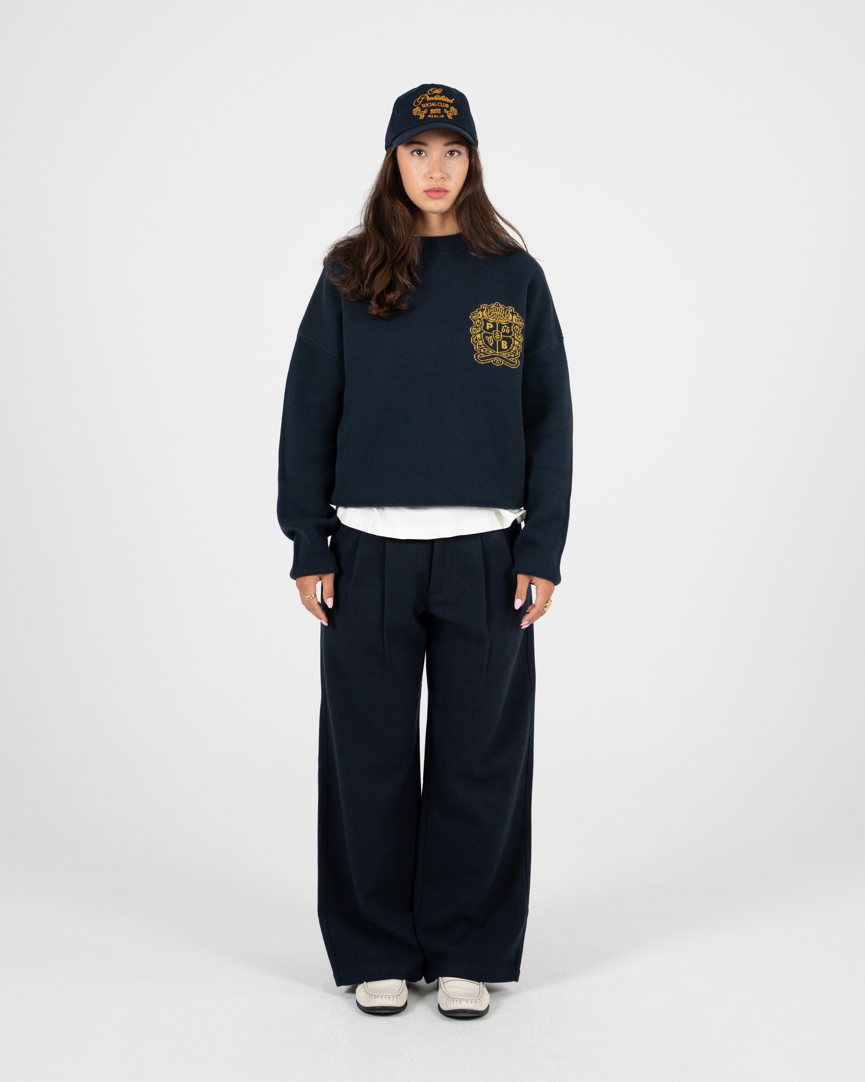 Emblem Knit Sweater Navy