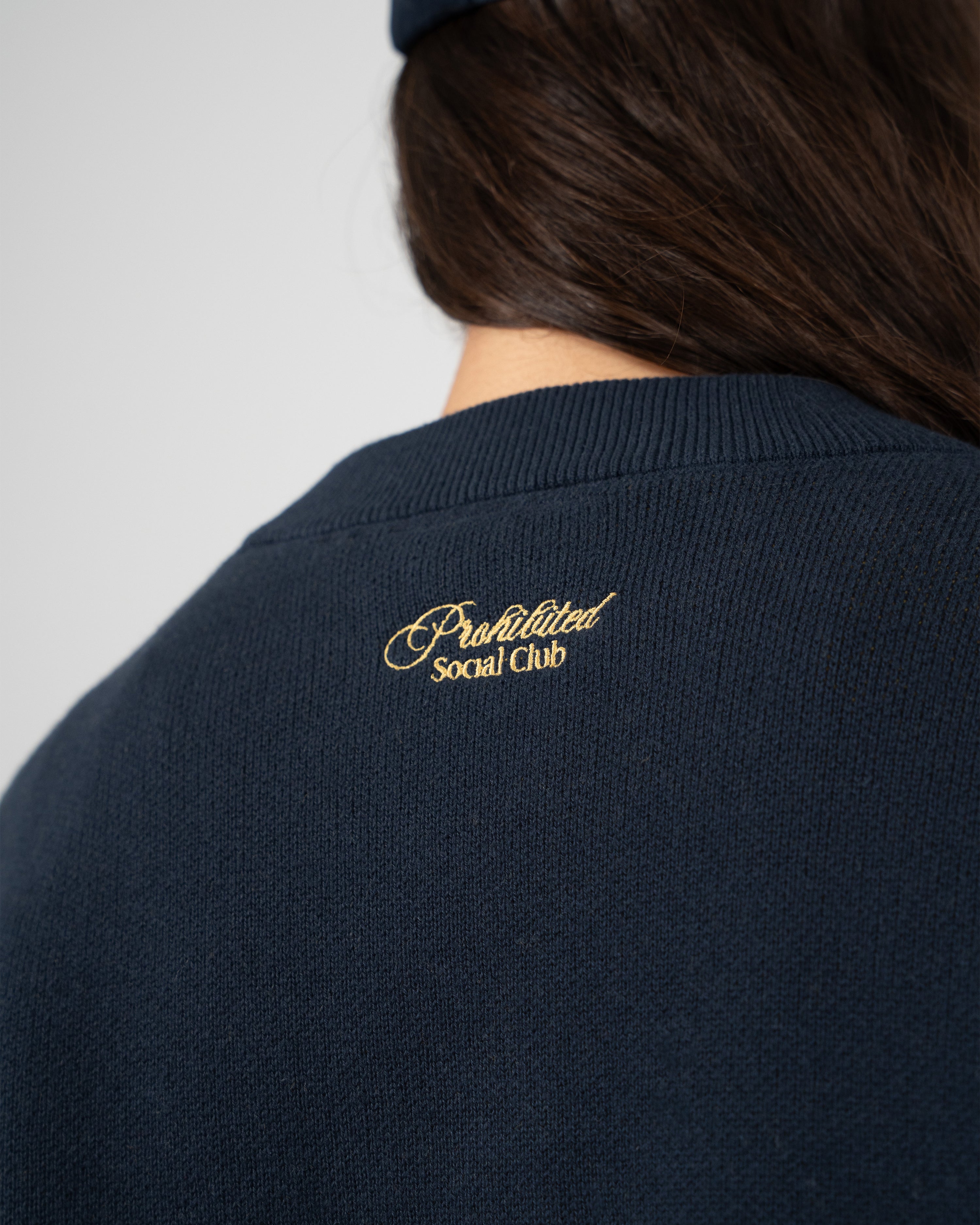 Emblem Knit Sweater Navy