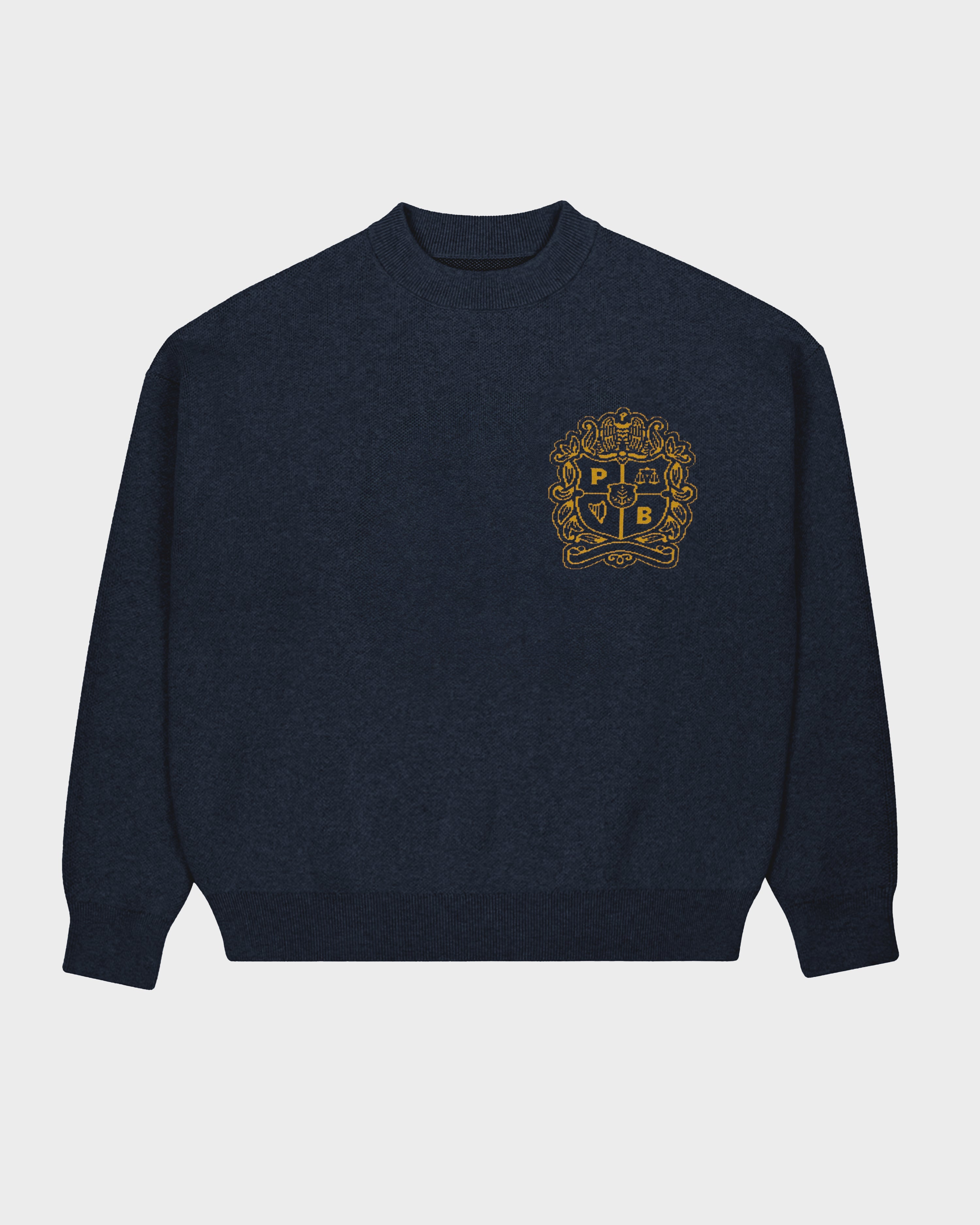 Emblem Knit Sweater Navy