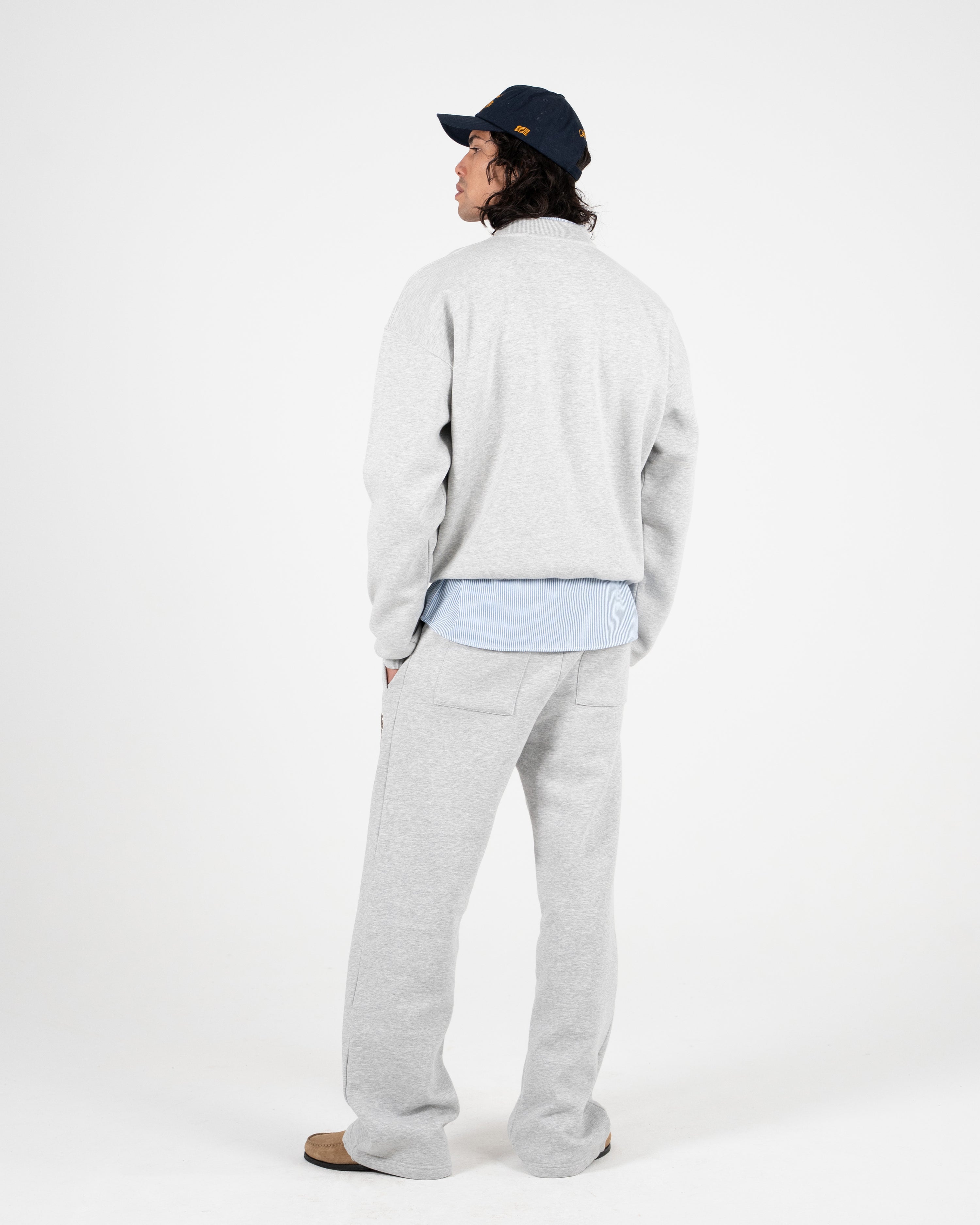 Emblem Patch Crew Neck Grey Melange