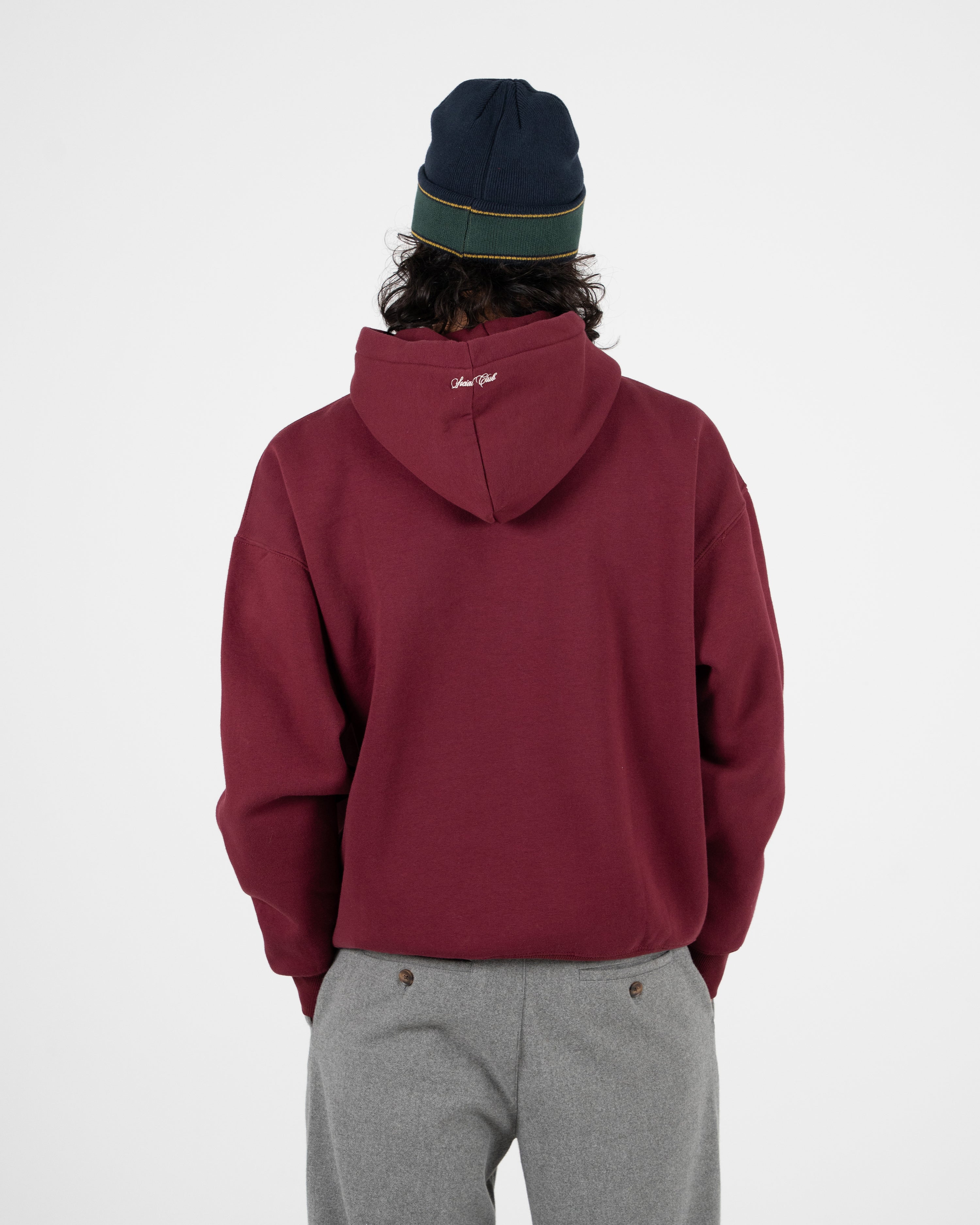 Emblem Patch Hoodie Bordeaux