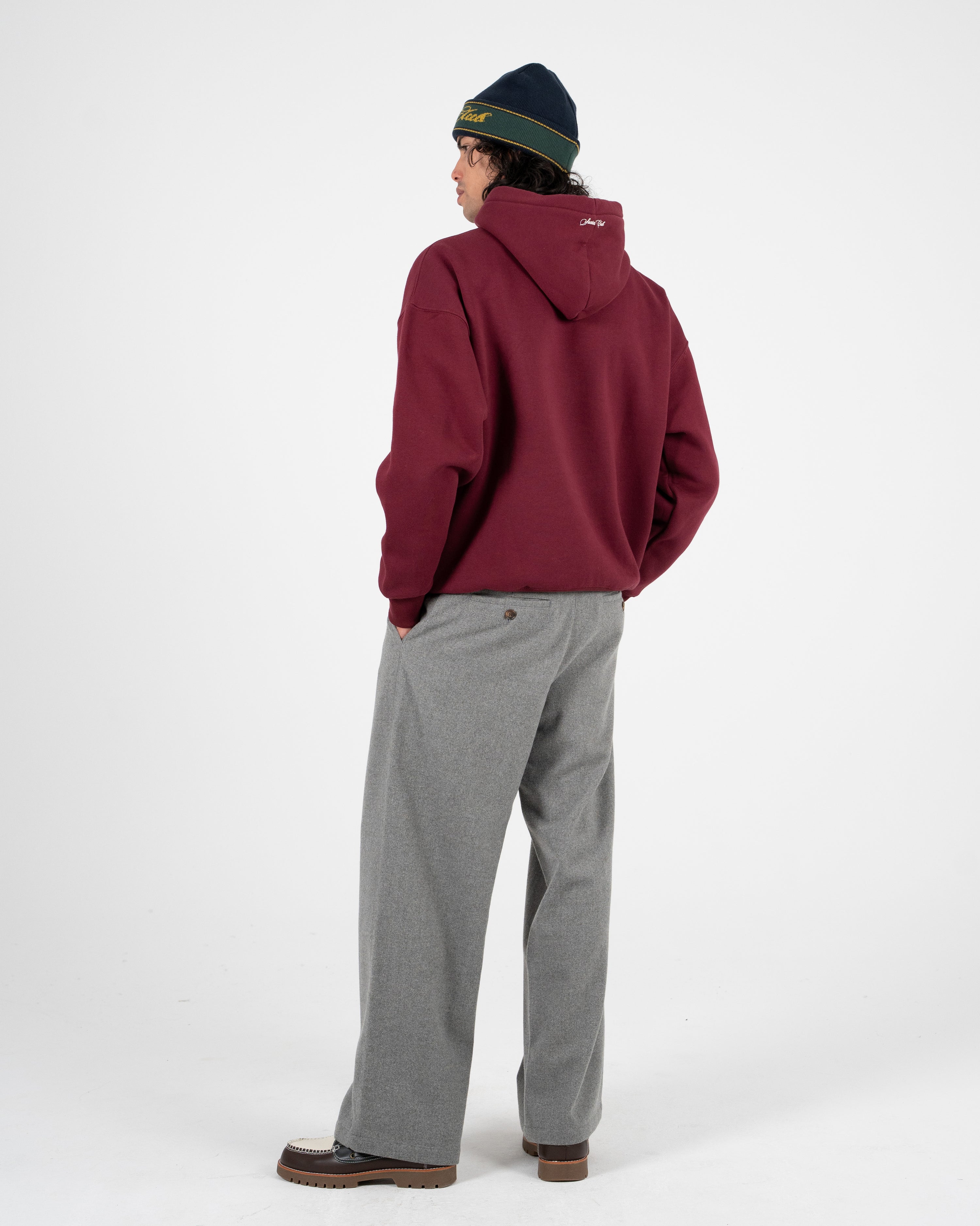 Emblem Patch Hoodie Bordeaux