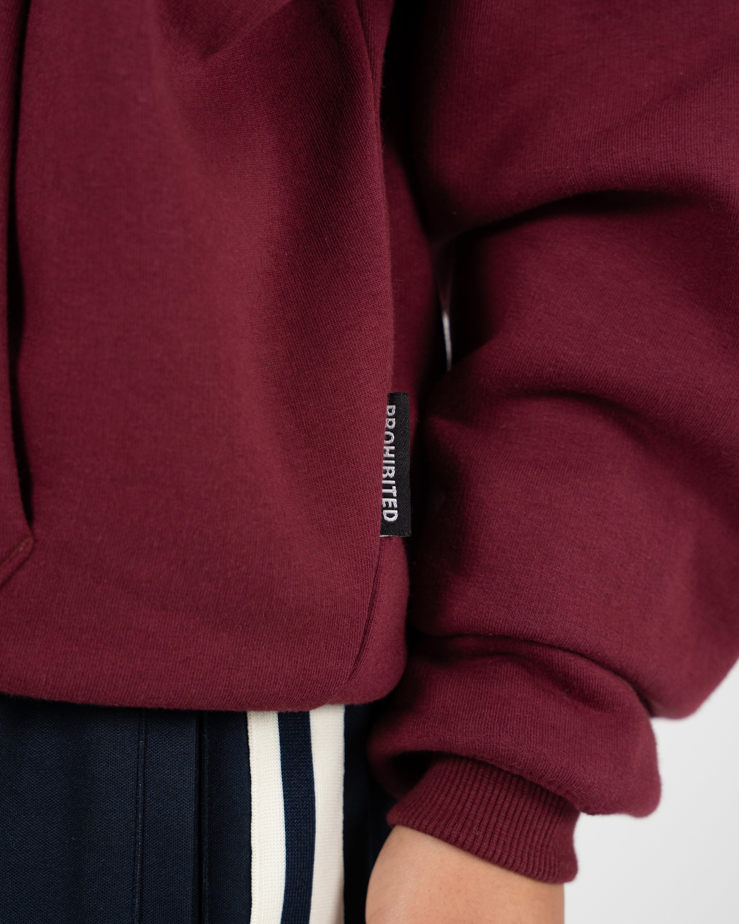 Emblem Patch Hoodie Bordeaux