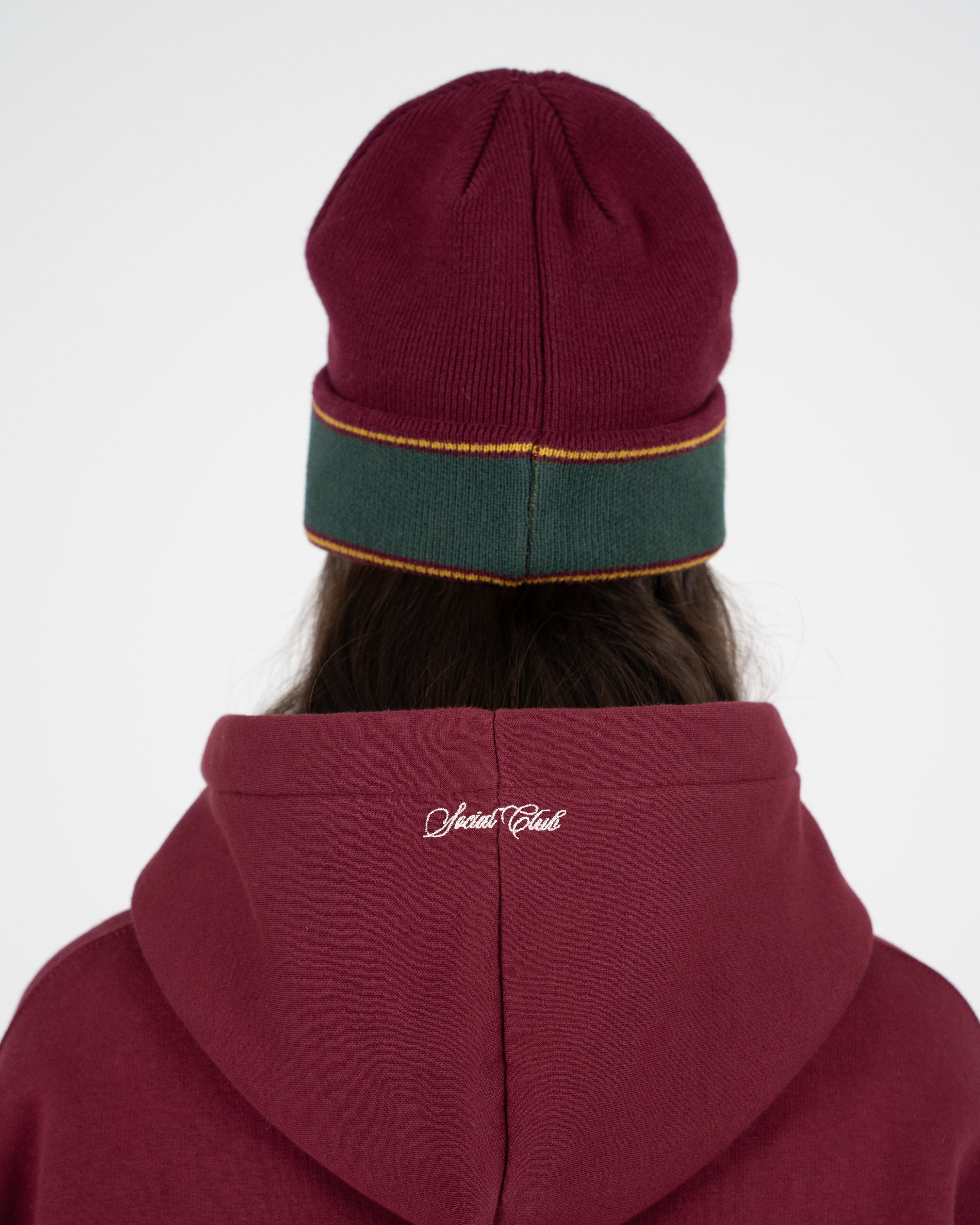 Emblem Patch Hoodie Bordeaux