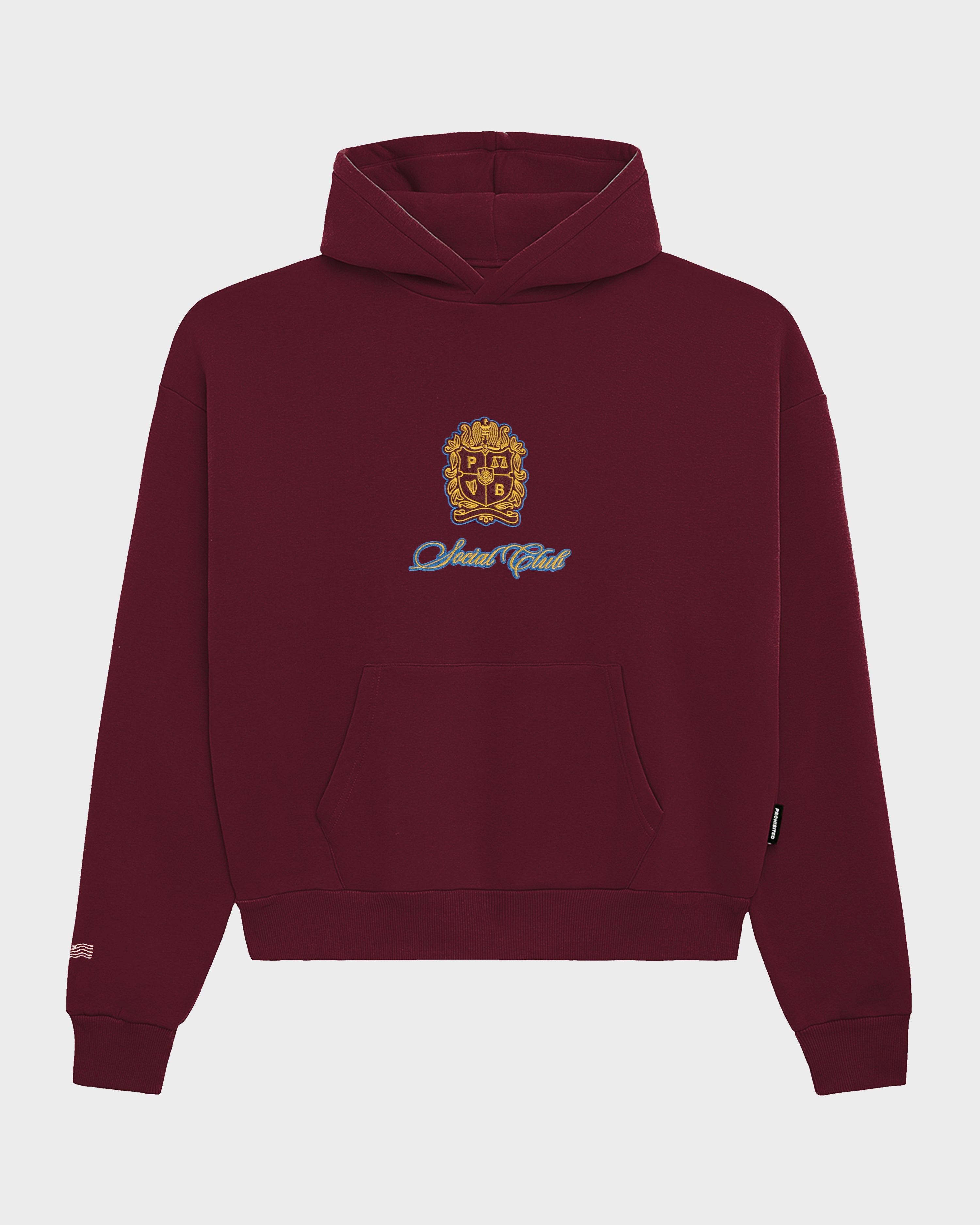 Emblem Patch Hoodie Bordeaux