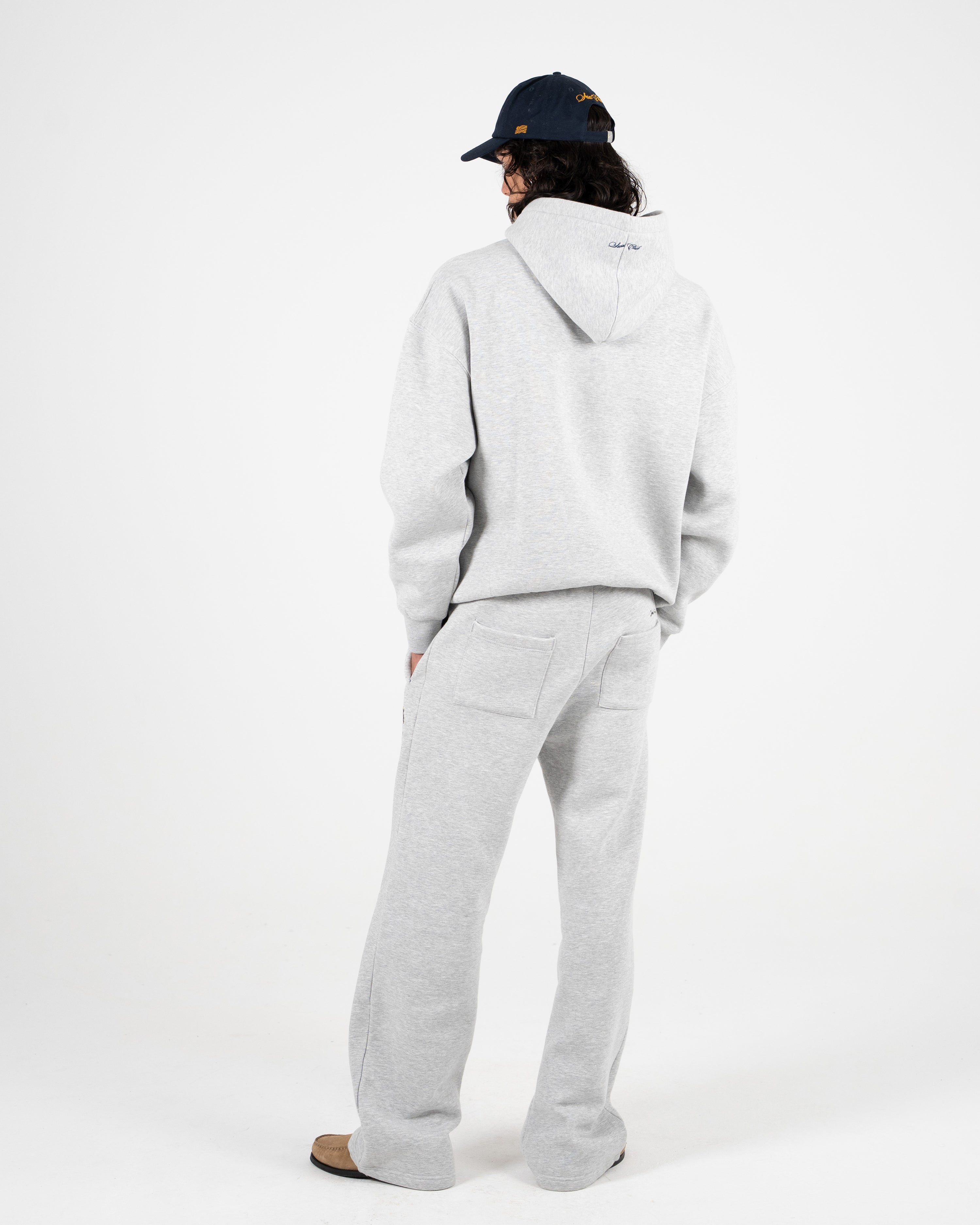 Emblem Patch Hoodie Grey Melange