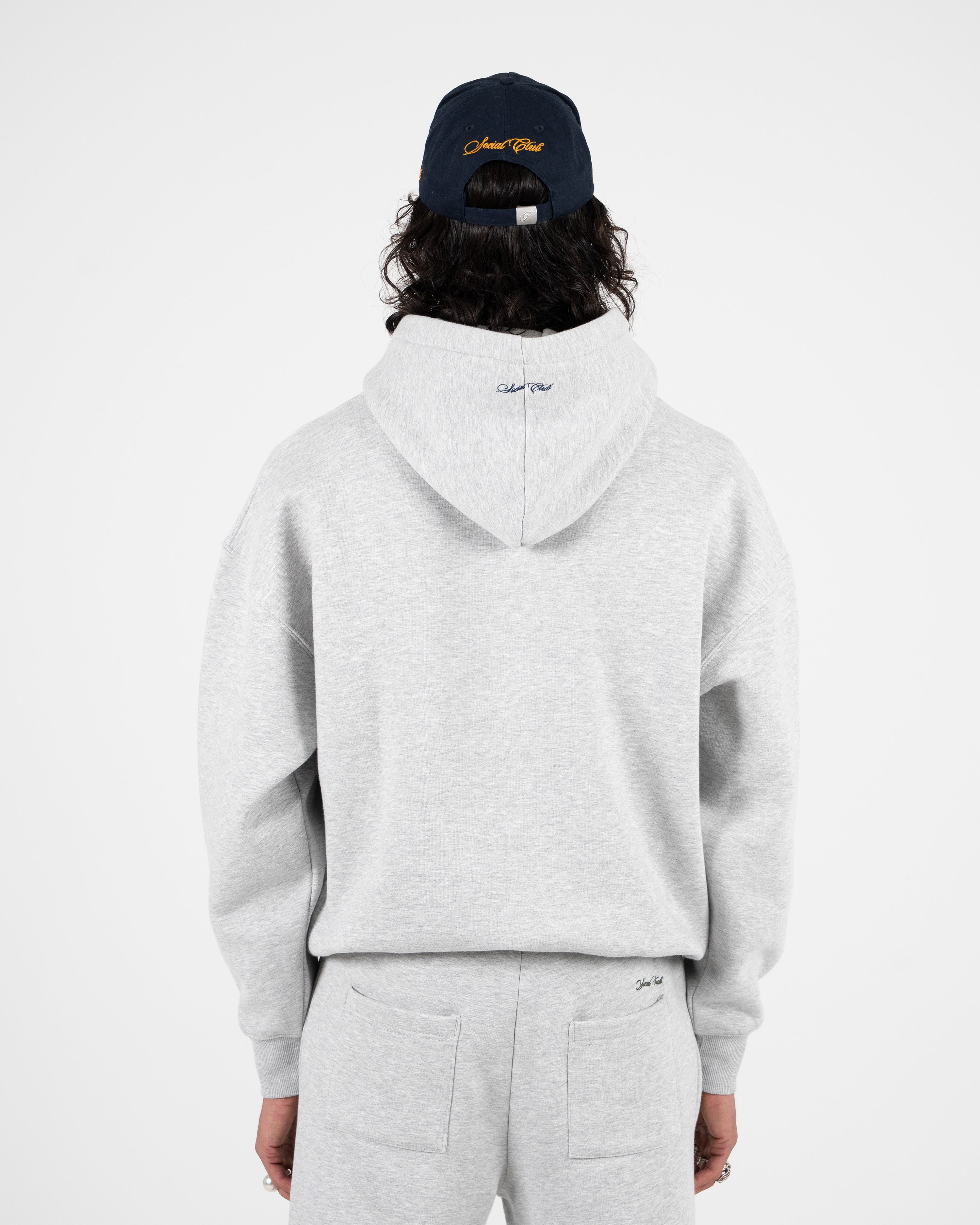 Emblem Patch Hoodie Grey Melange