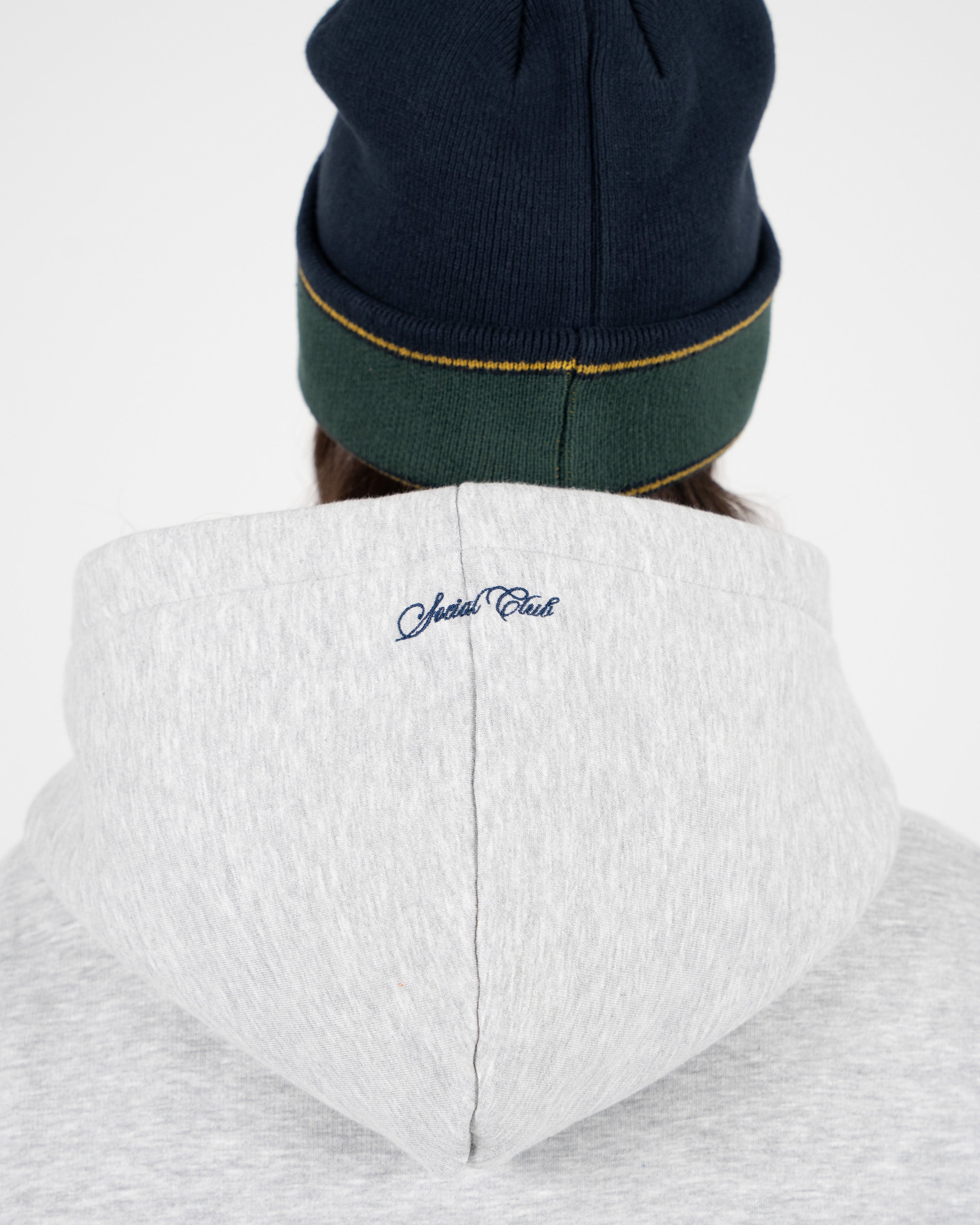 Emblem Patch Hoodie Grey Melange
