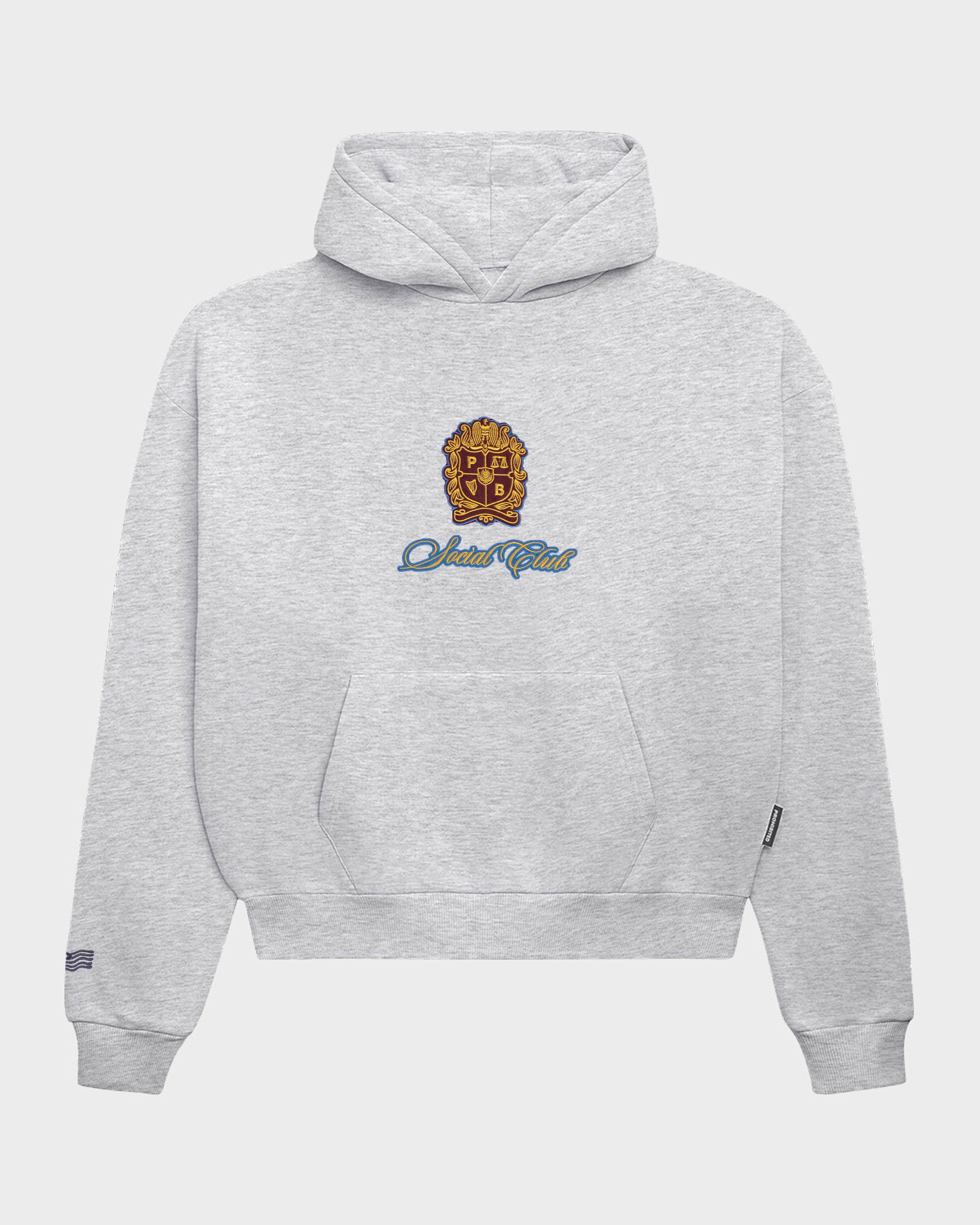 Emblem Patch Hoodie Grey Melange