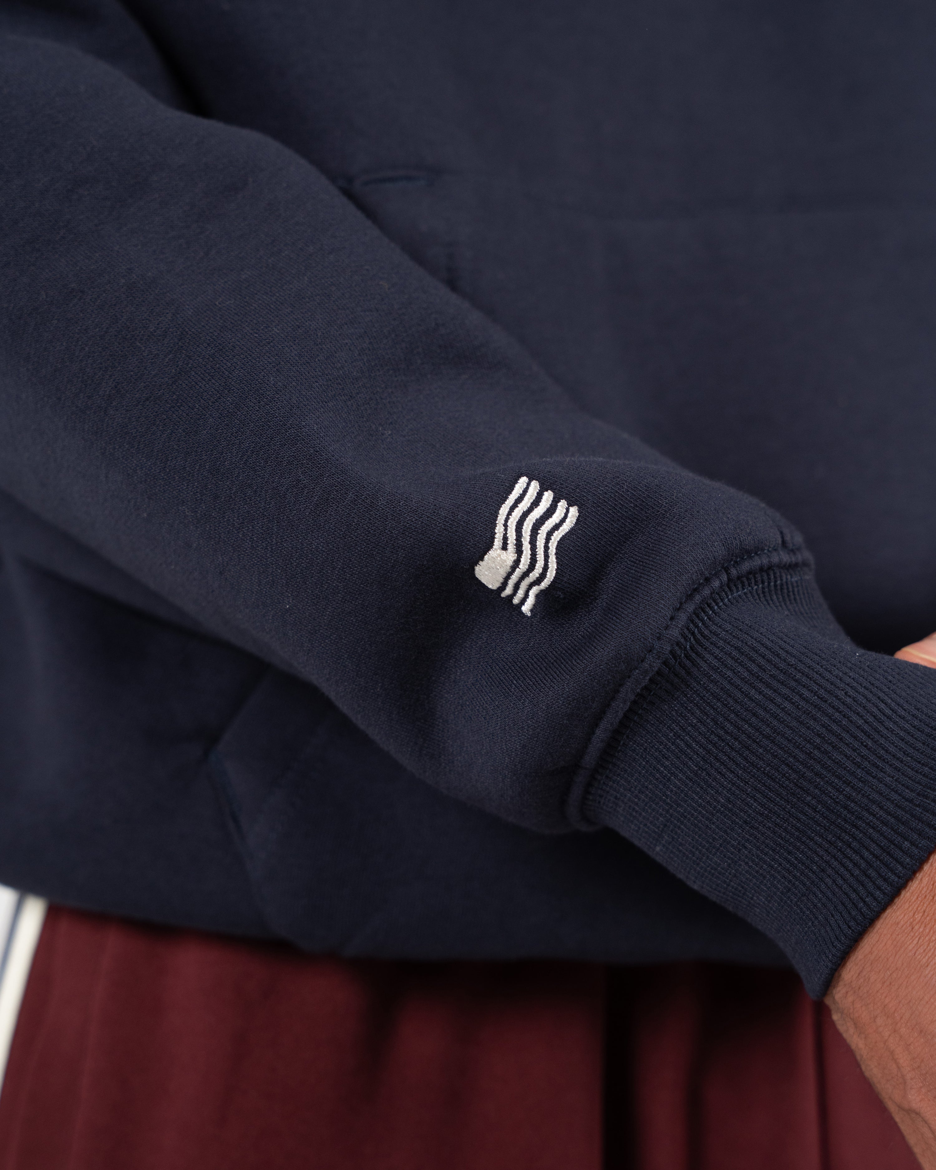 Emblem Patch Hoodie Navy