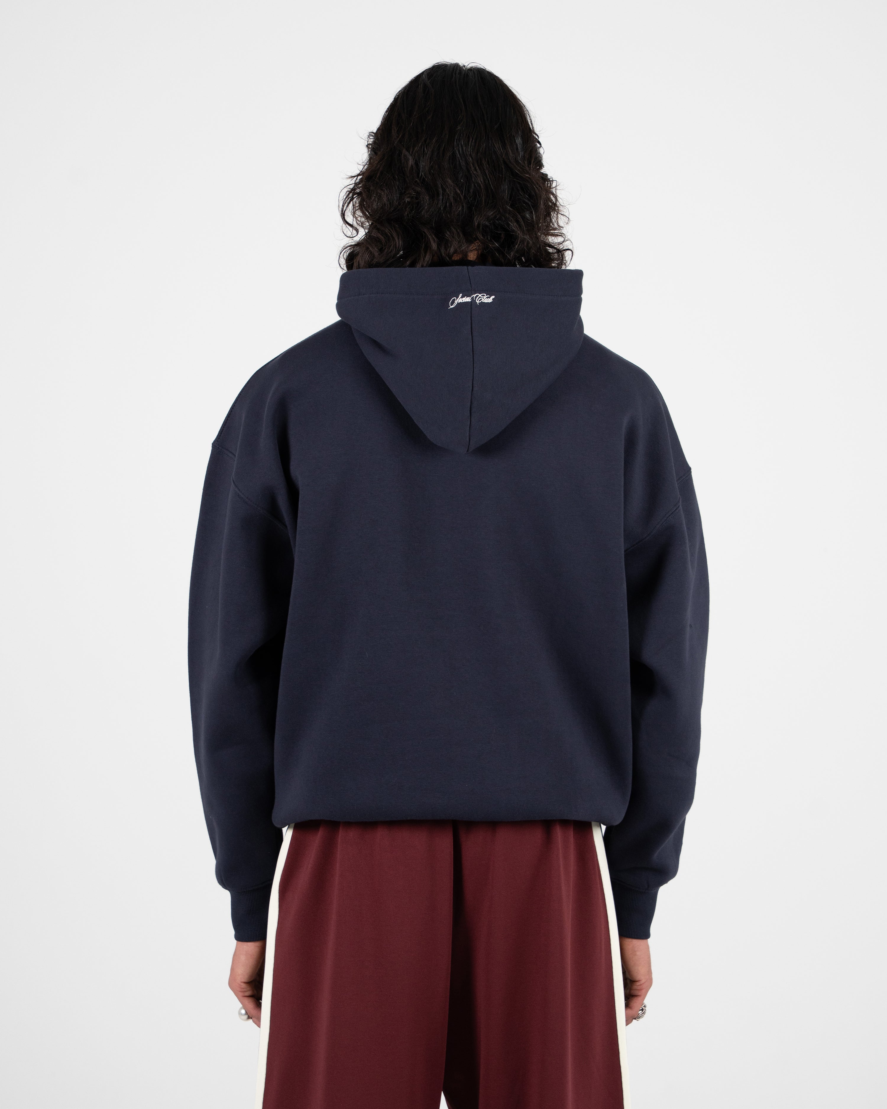 Emblem Patch Hoodie Navy