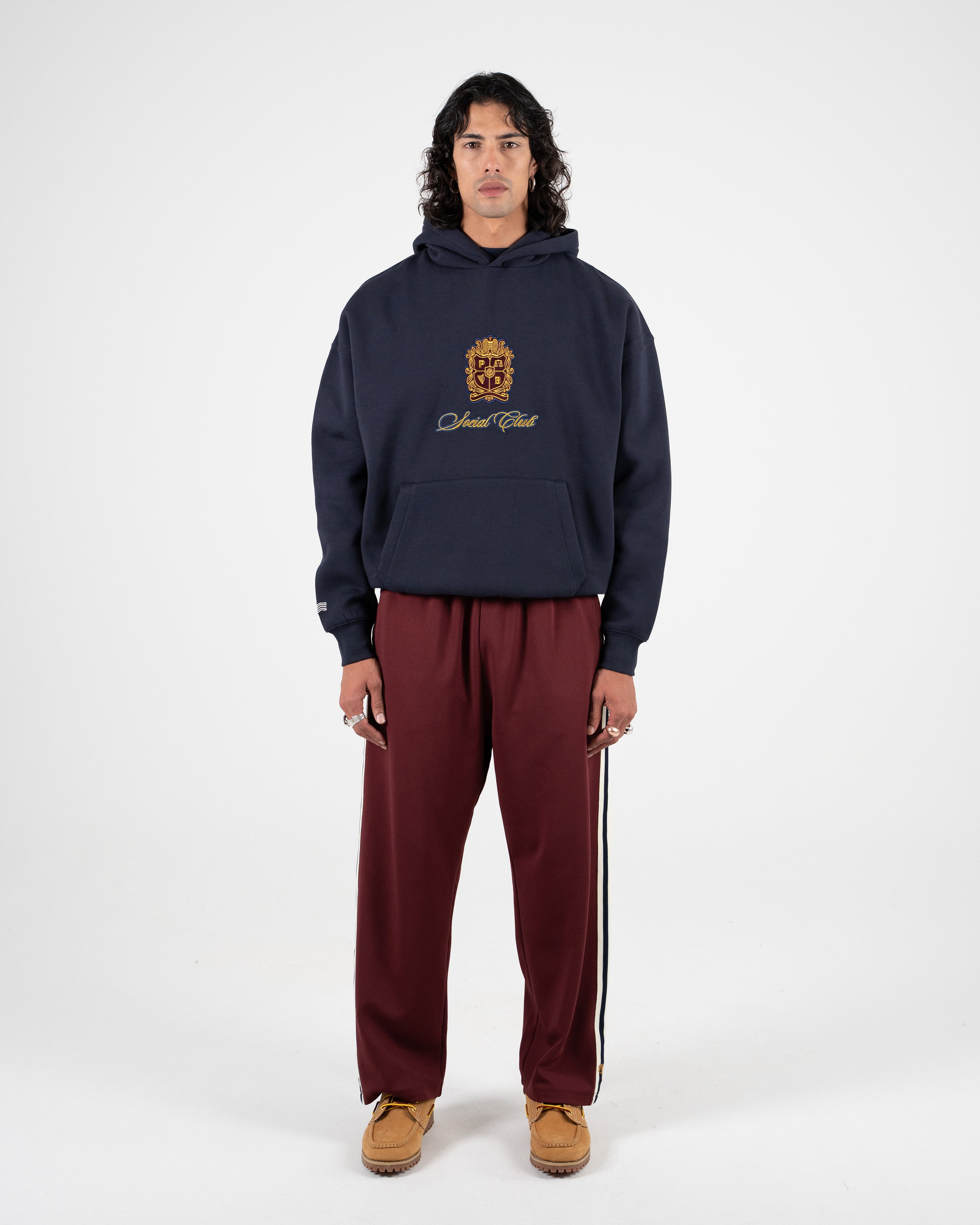 Emblem Patch Hoodie Navy