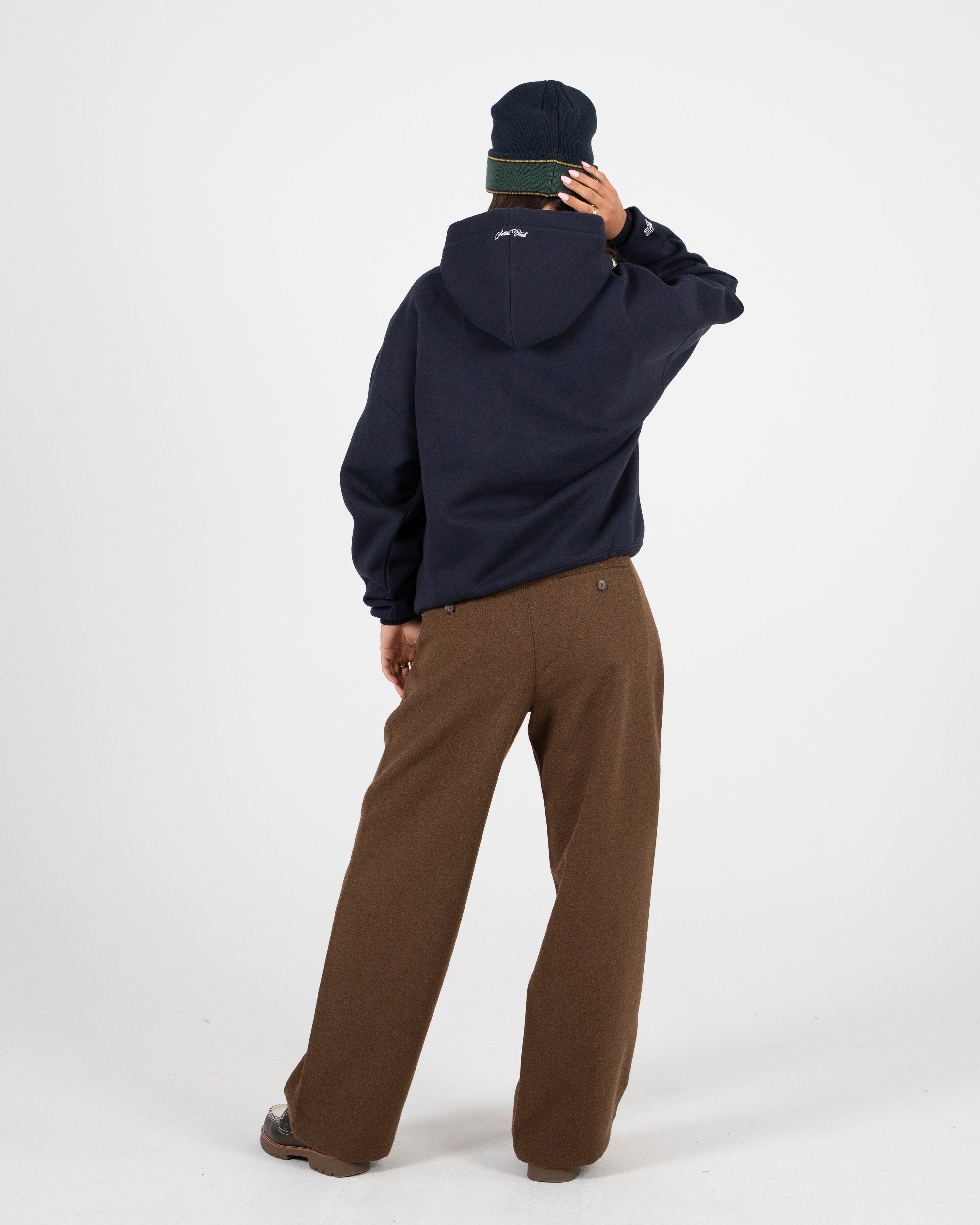 Emblem Patch Hoodie Navy