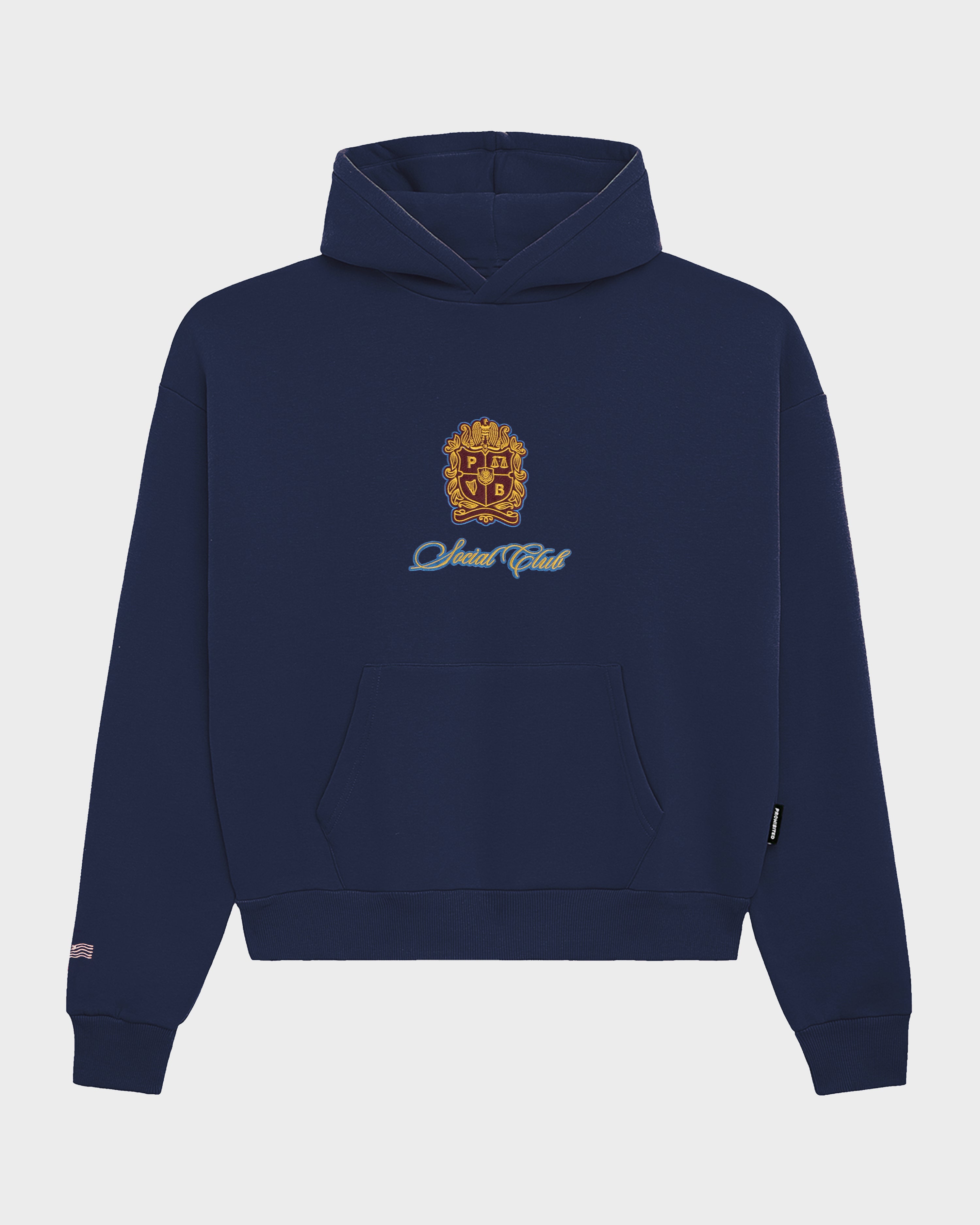 Emblem Patch Hoodie Navy