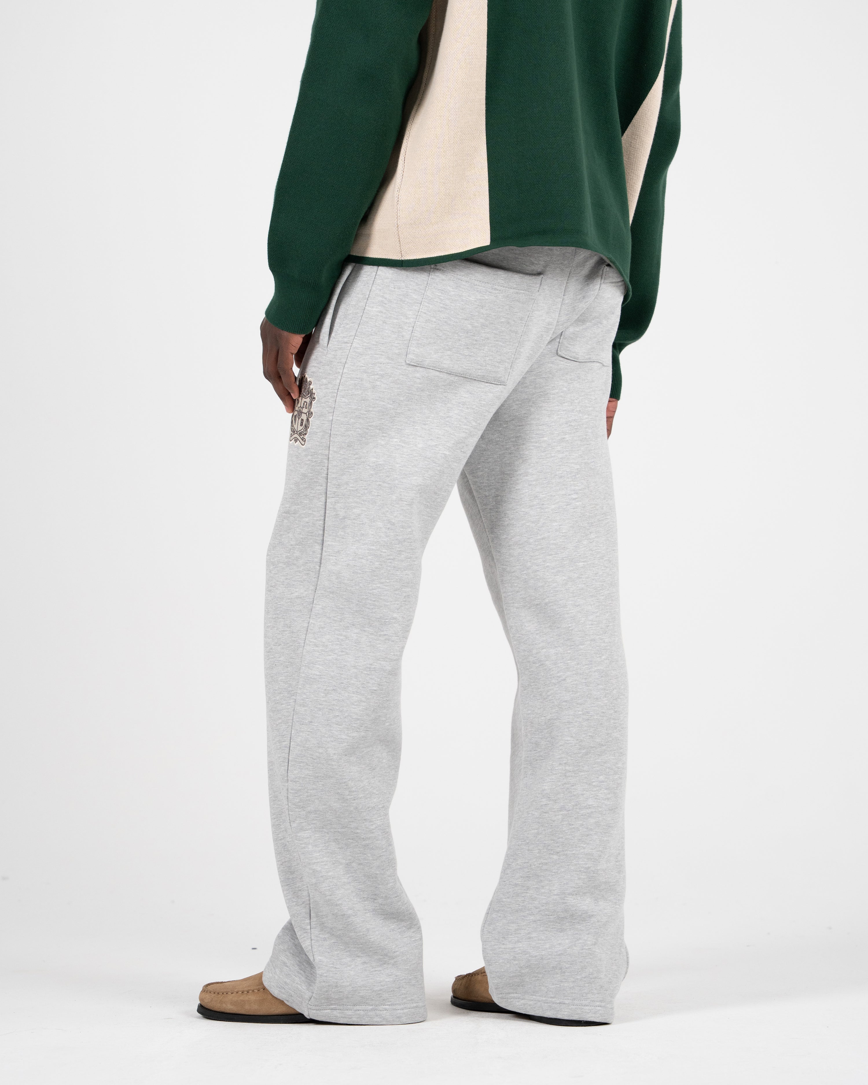 Emblem Patch Sweatpants Grey Melange