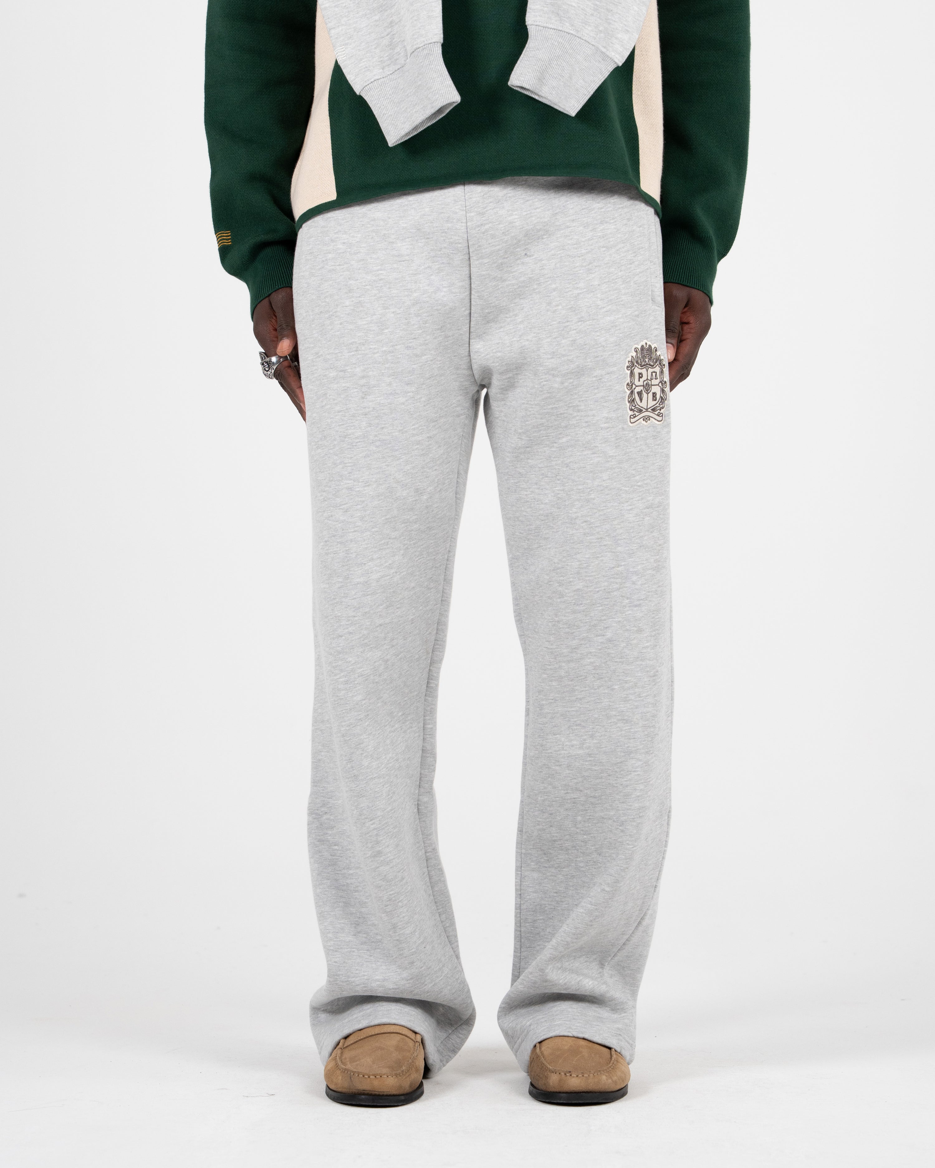 Emblem Patch Sweatpants Grey Melange