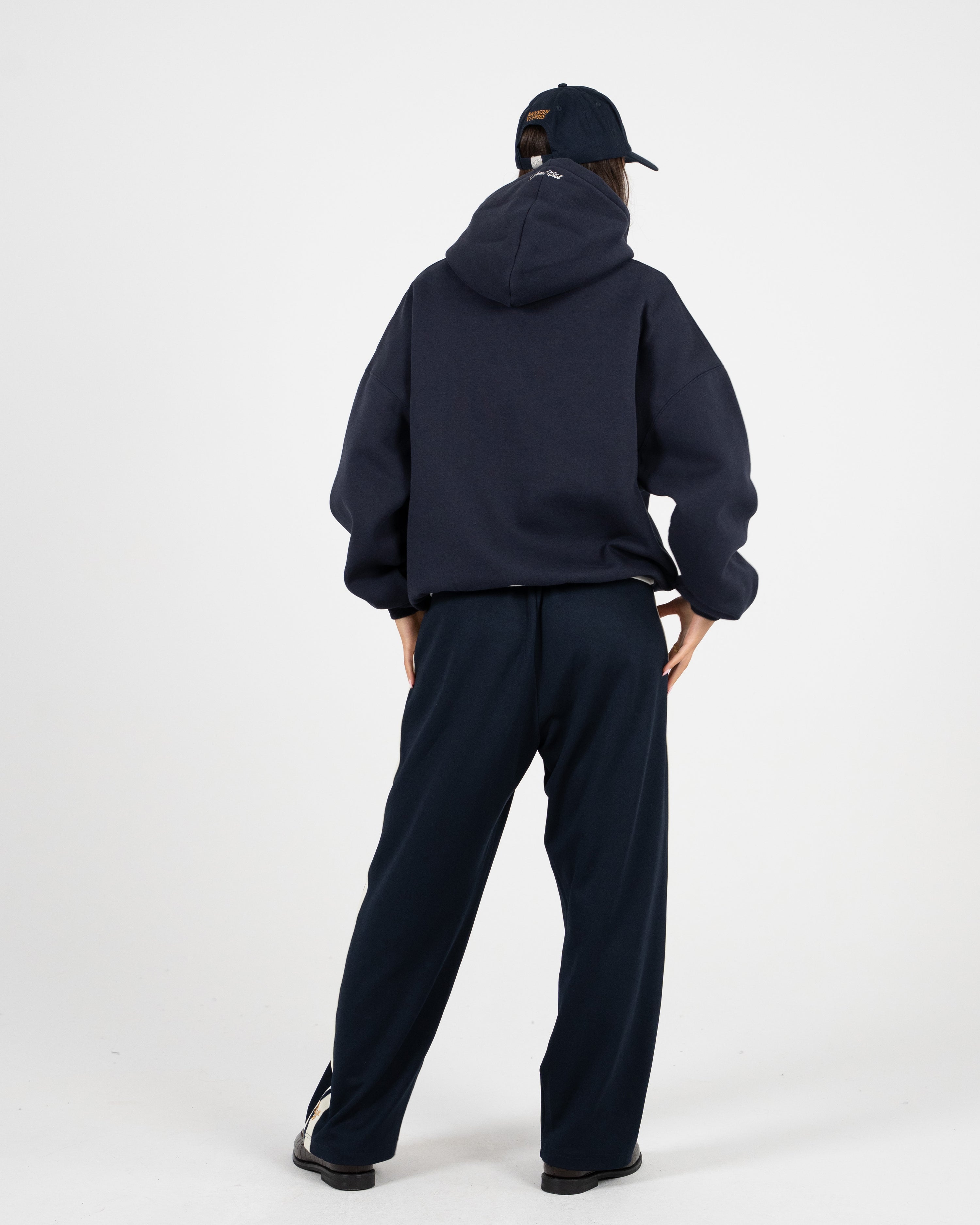 Emblem Patch Zip-Hoodie Navy