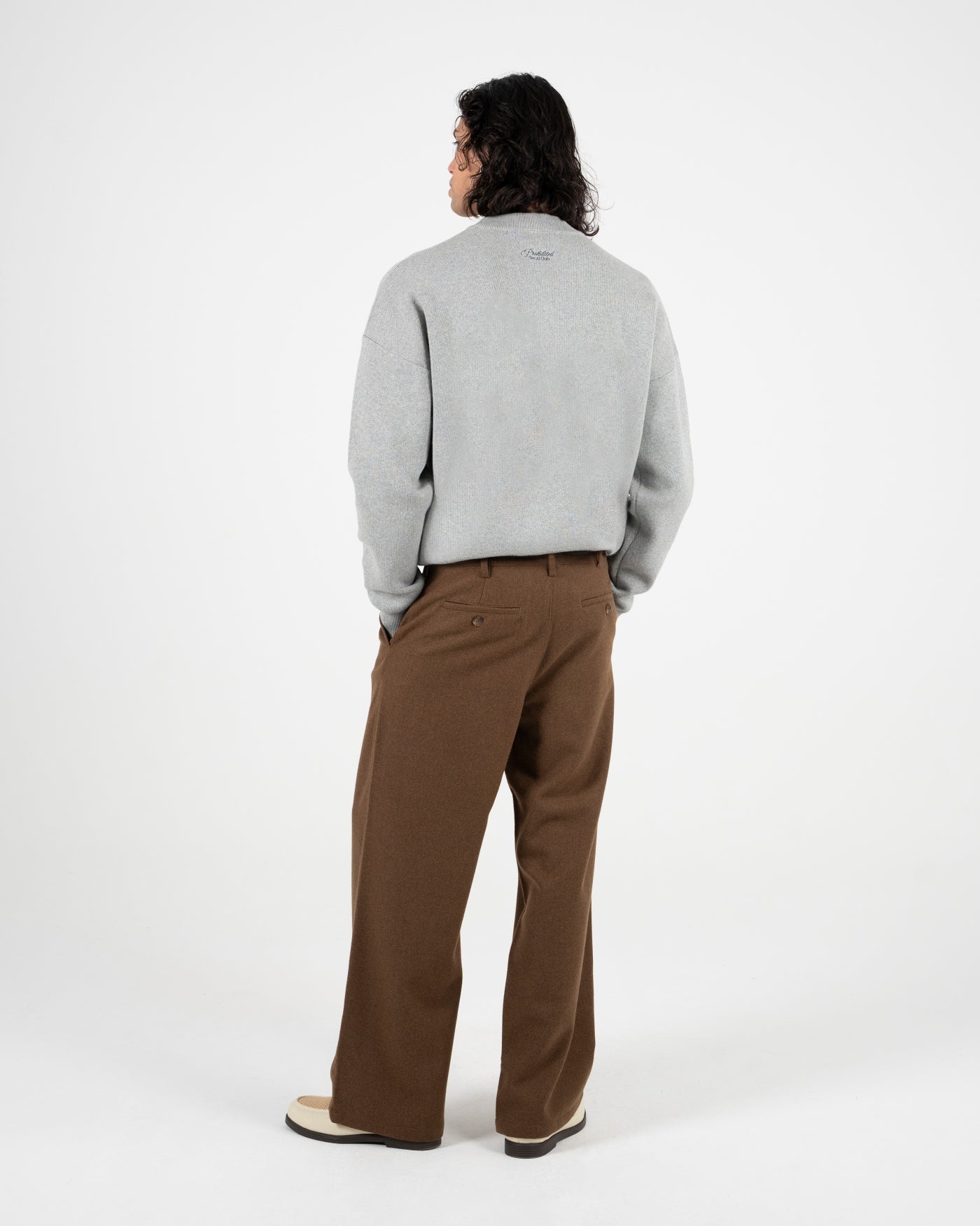 Emblem Knit Sweater | Grey
