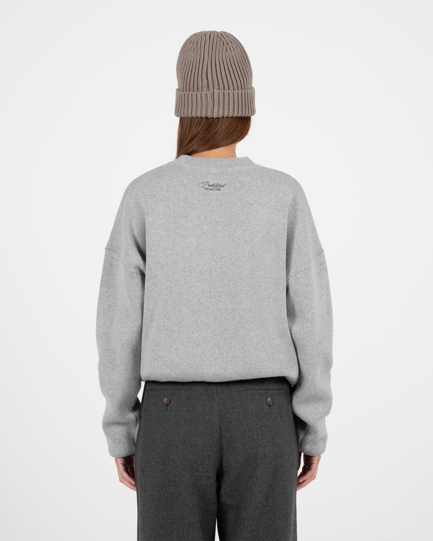 Emblem Knit Sweater | Grey
