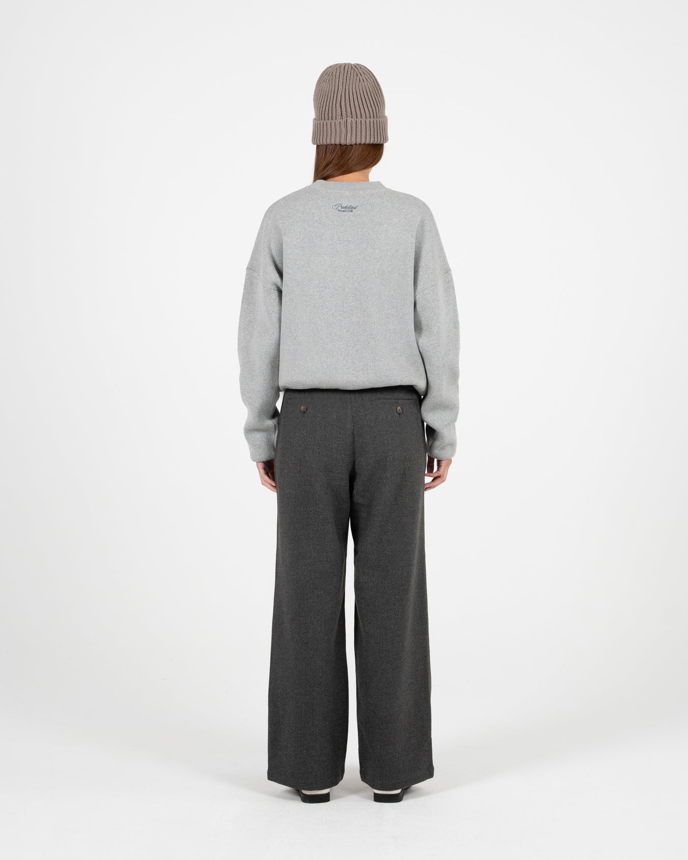 Emblem Knit Sweater | Grey