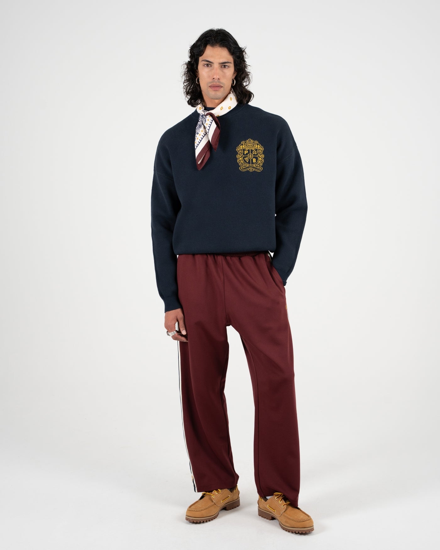 Emblem Knit Sweater | Navy