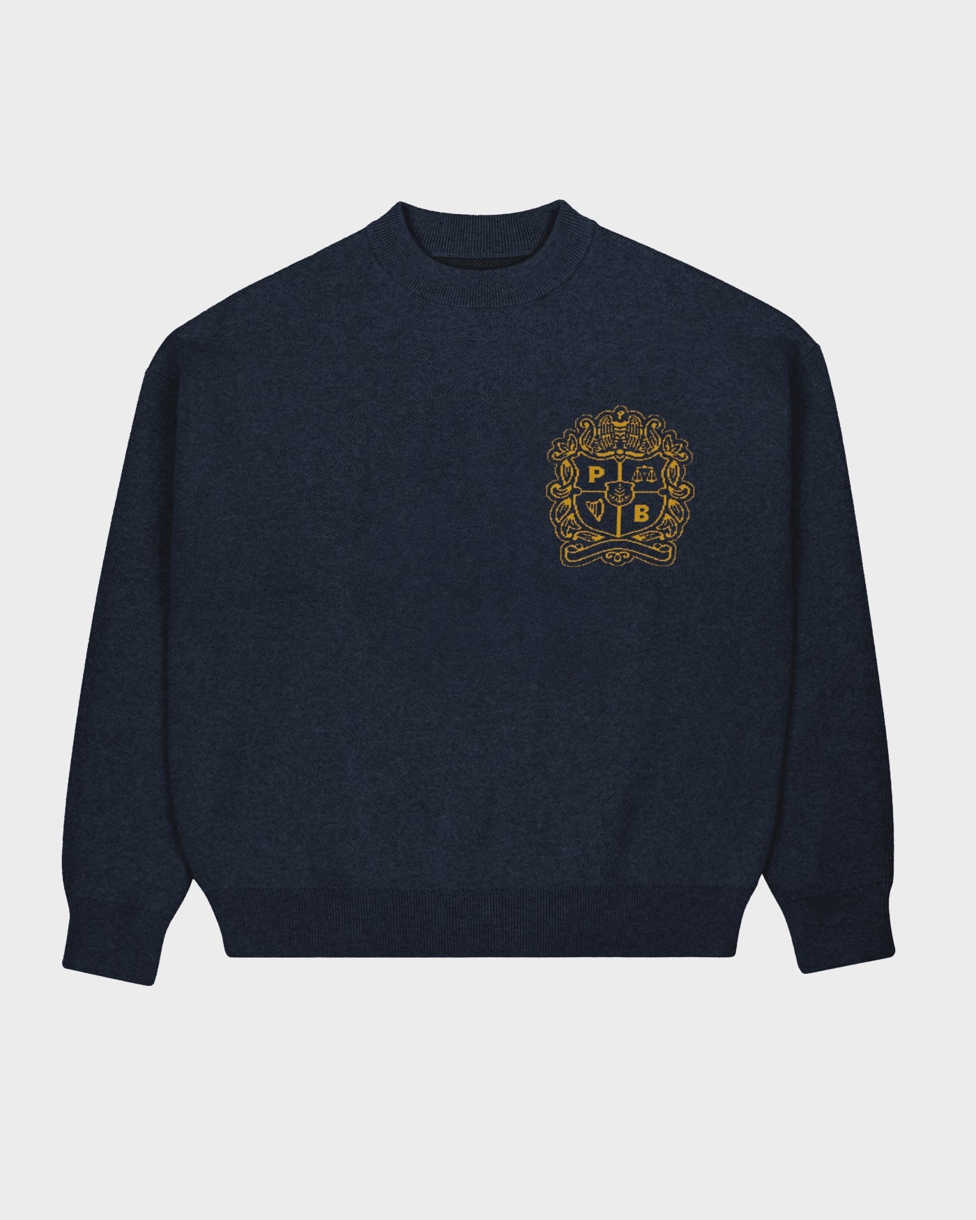 Emblem Knit Sweater | Navy