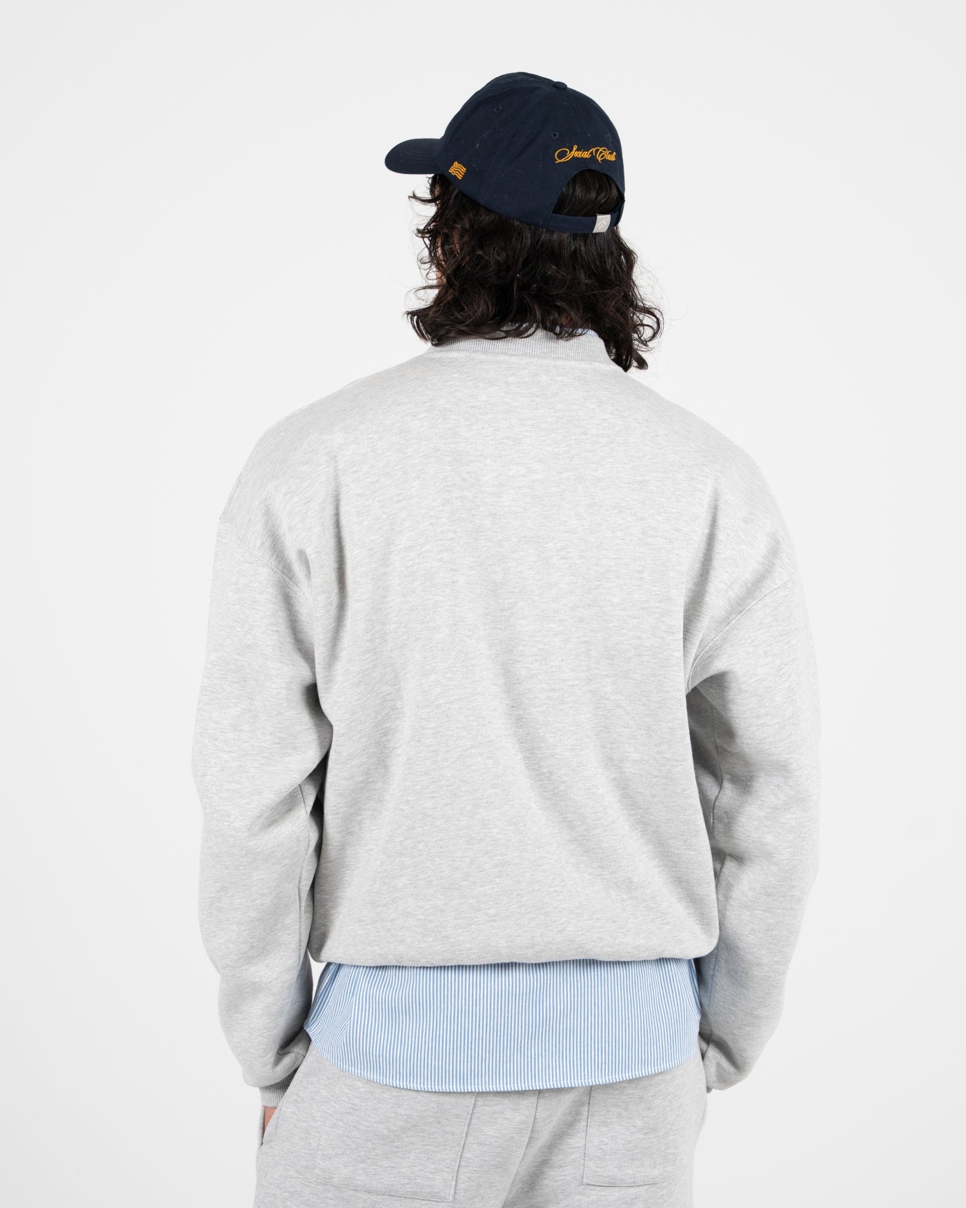 Emblem Patch Crew Neck | Grey Melange