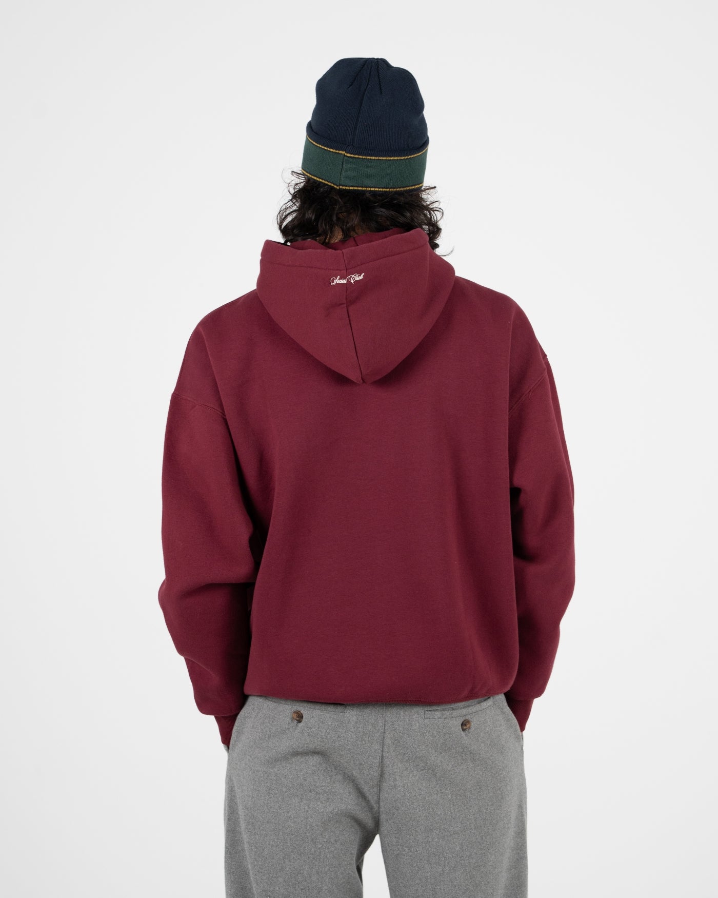 Emblem Patch Hoodie | Bordeaux