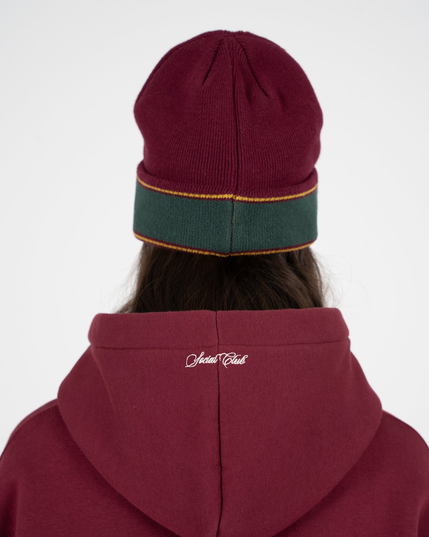 Emblem Patch Hoodie | Bordeaux