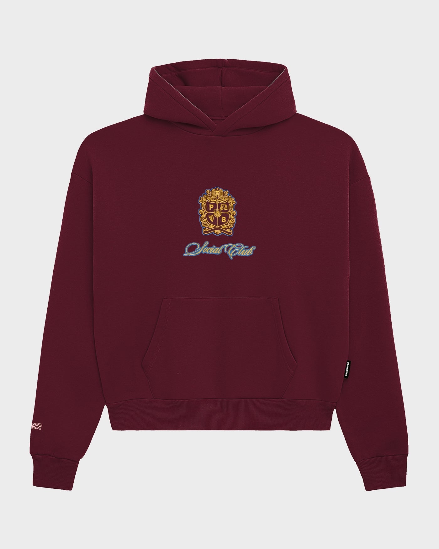 Emblem Patch Hoodie | Bordeaux
