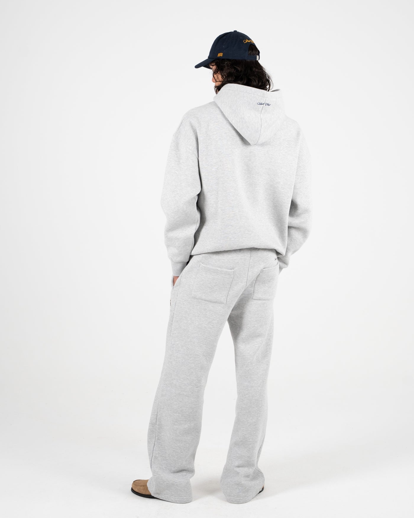Emblem Patch Hoodie | Grey Melange