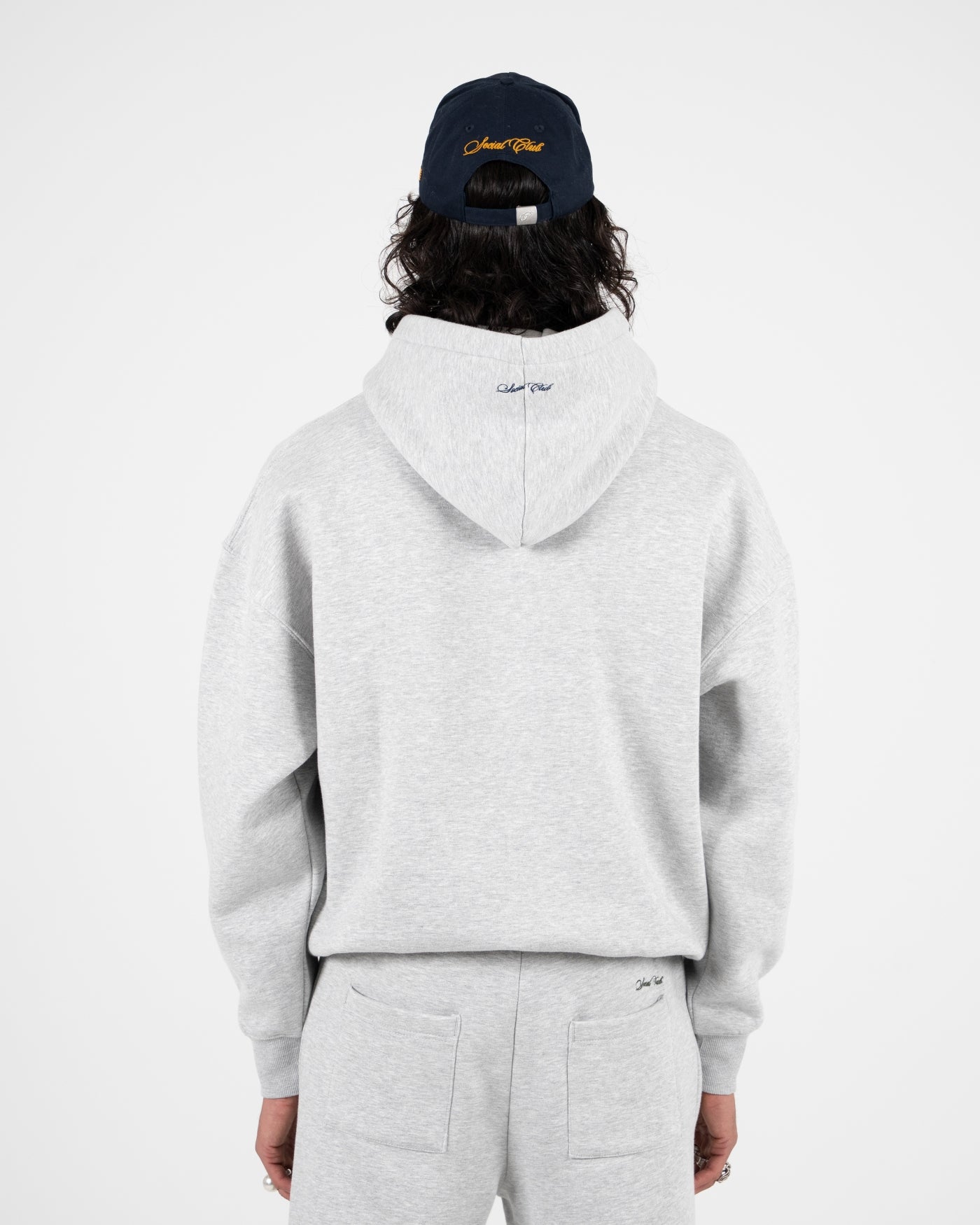 Emblem Patch Hoodie | Grey Melange