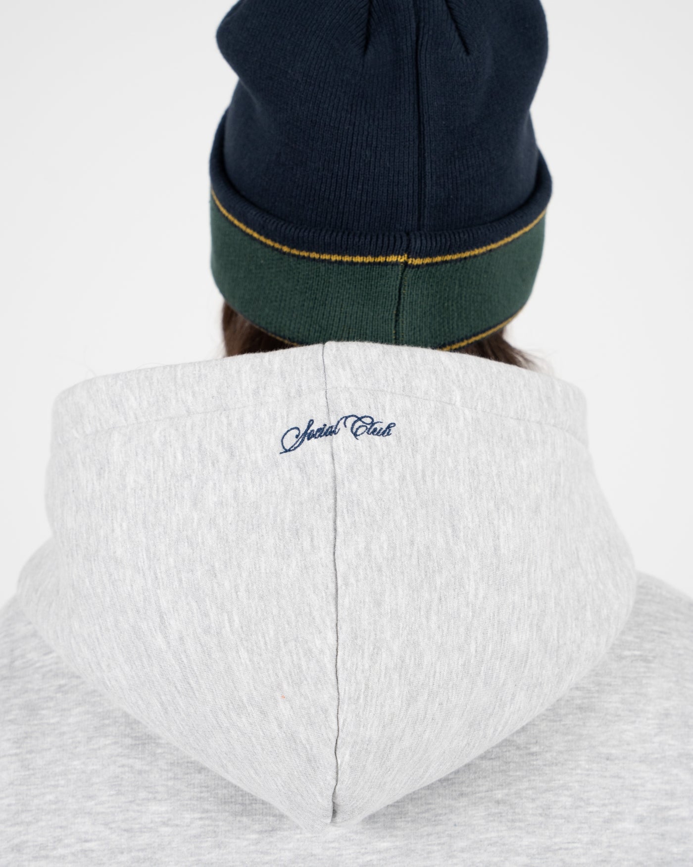 Emblem Patch Hoodie | Grey Melange