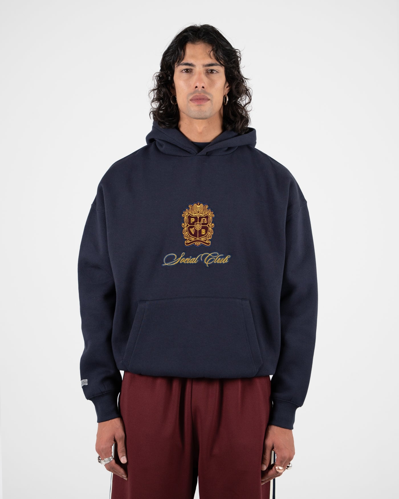 Emblem Patch Hoodie | Deep Blue