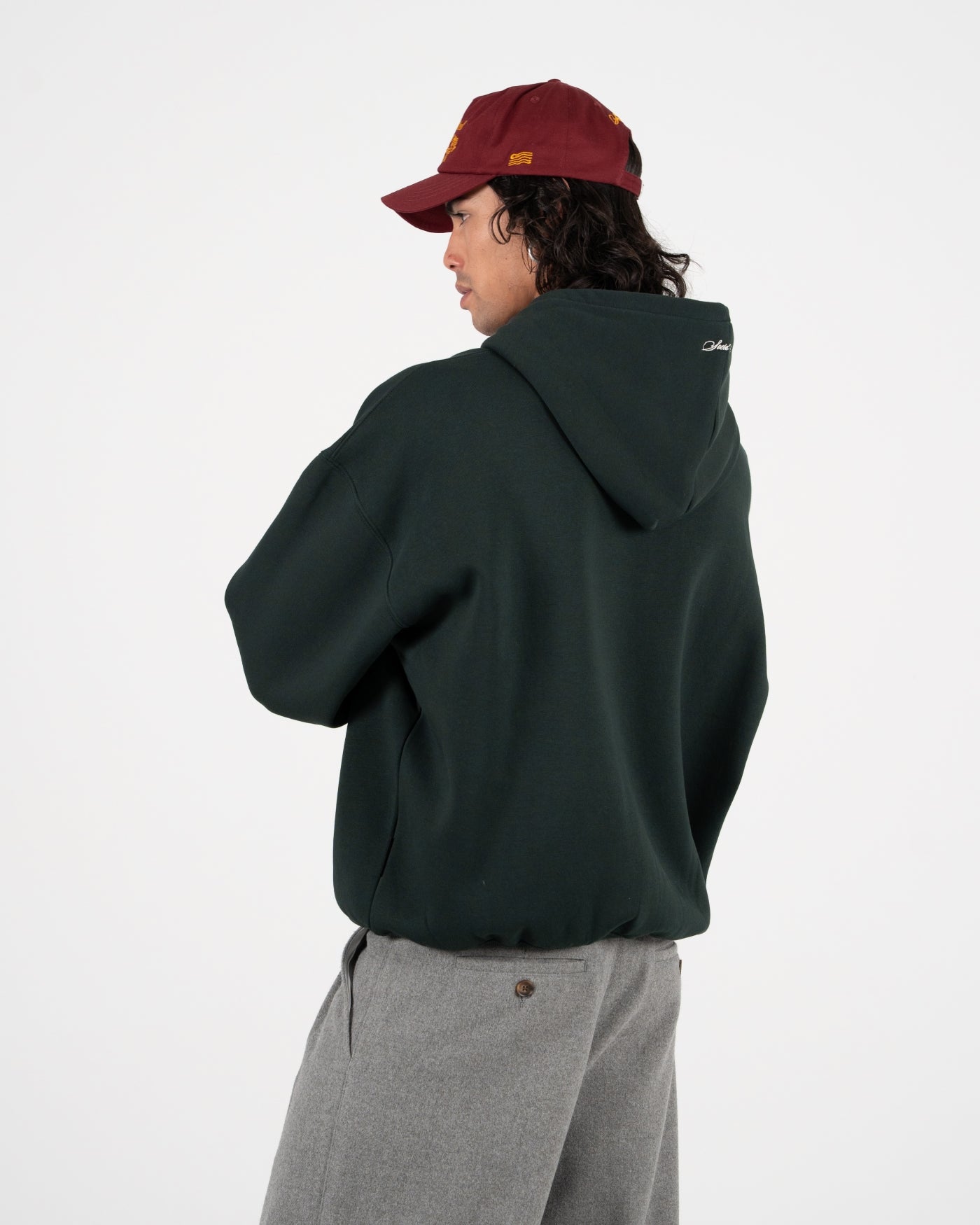 Emblem Patch Zip-Hoodie | Green