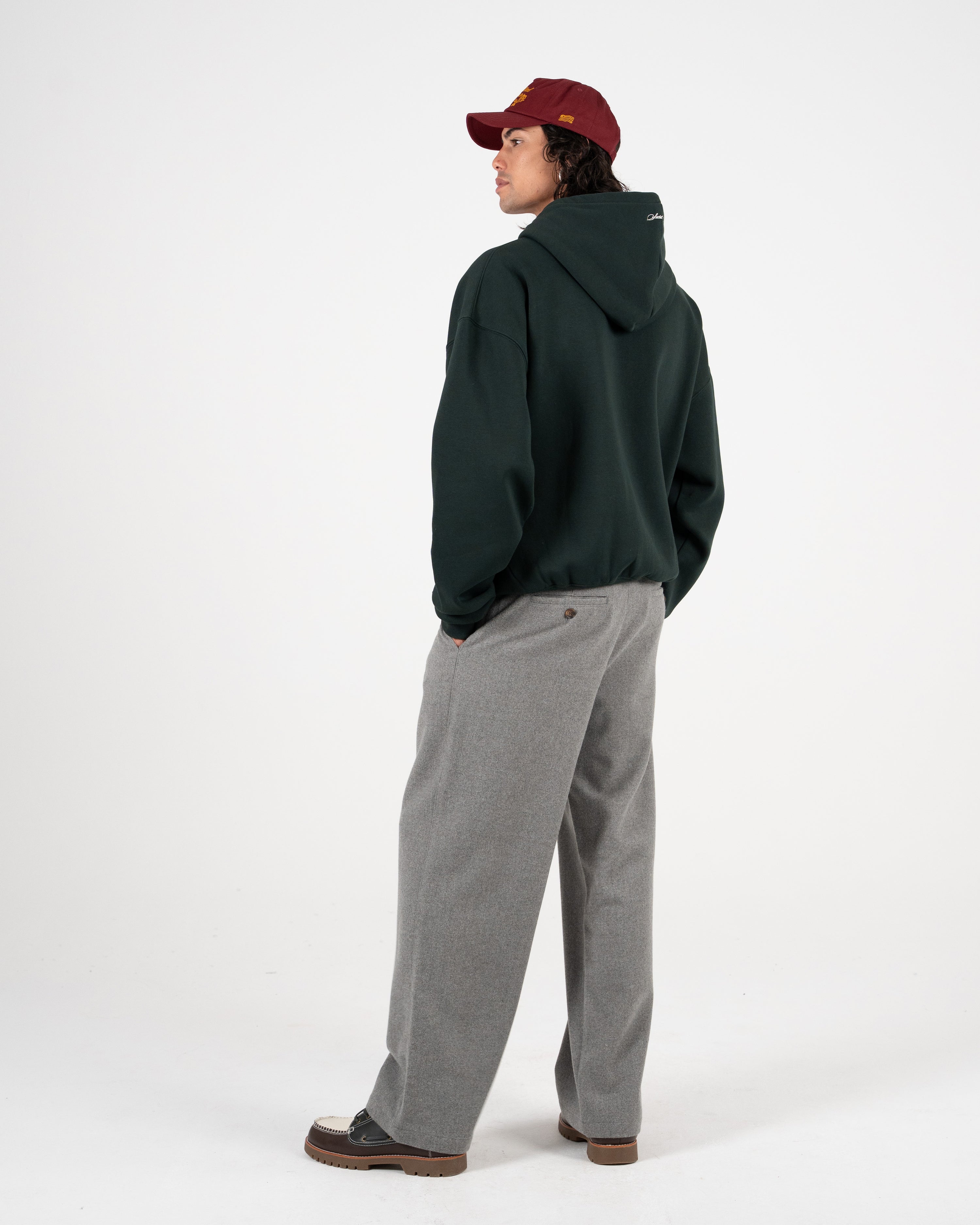 Emblem Patch Zip-Hoodie Green