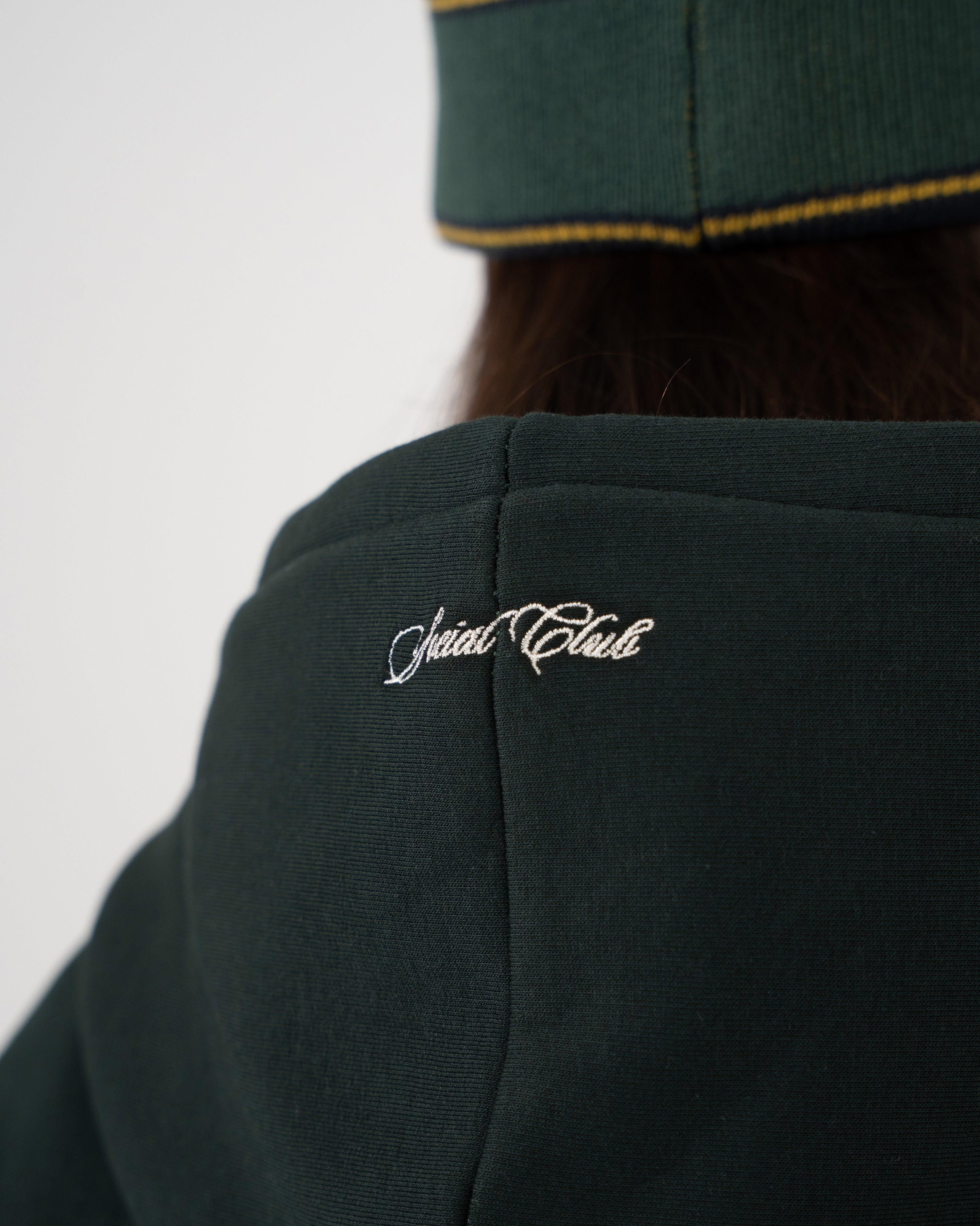 Emblem Patch Zip-Hoodie Green