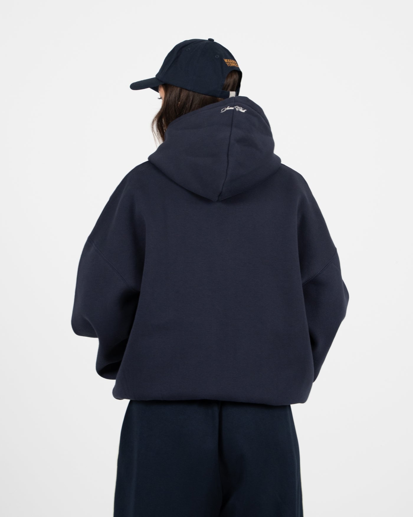 Emblem Patch Zip-Hoodie | Navy