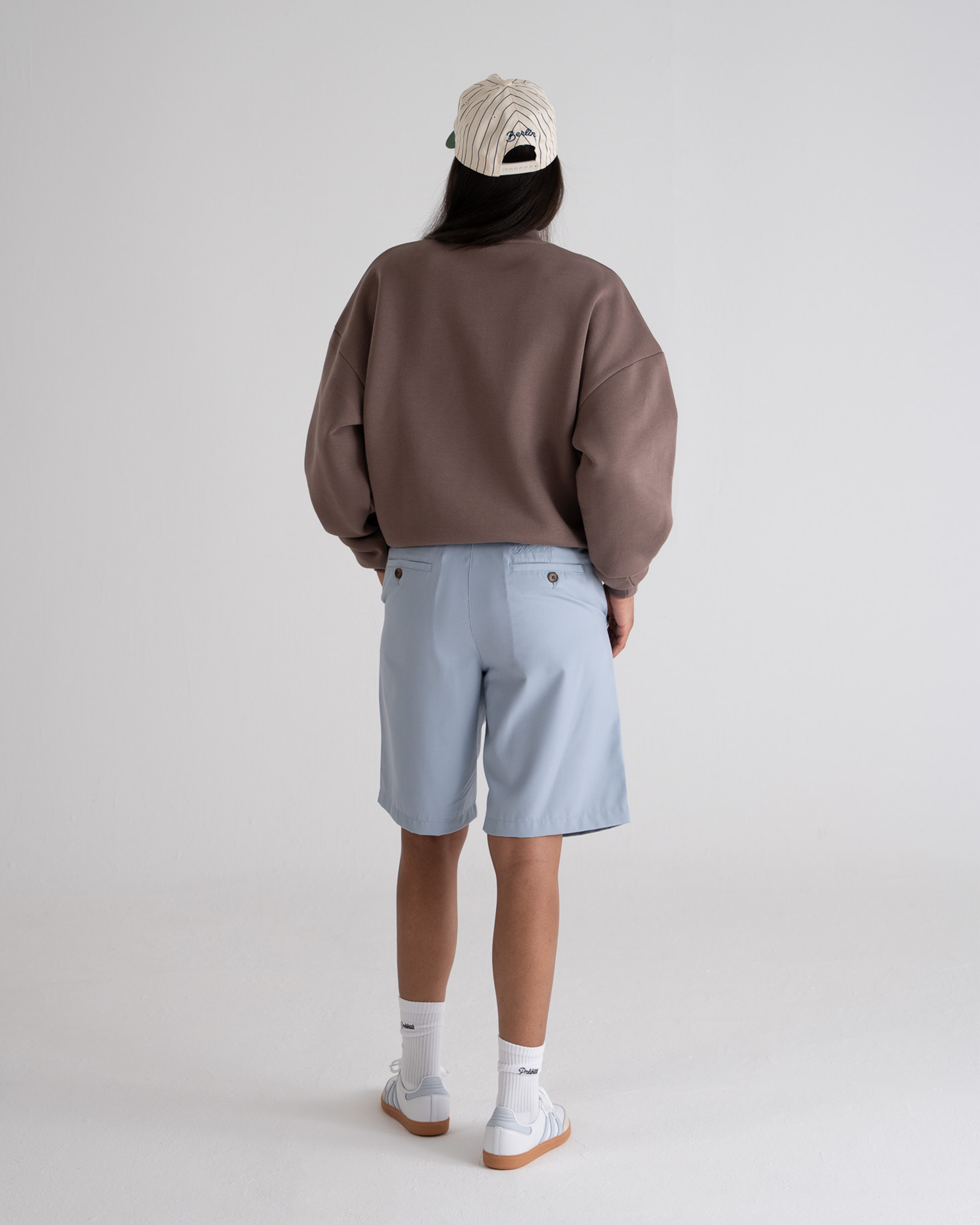 Pleated Shorts Light Blue