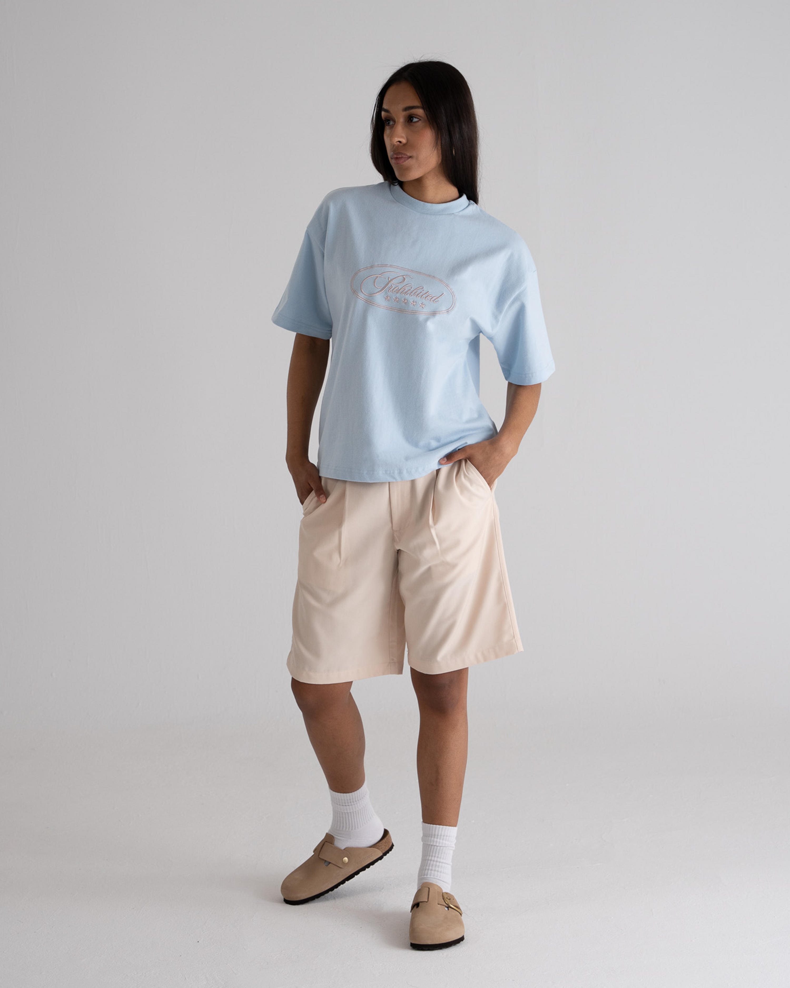 Pleated Shorts Cream