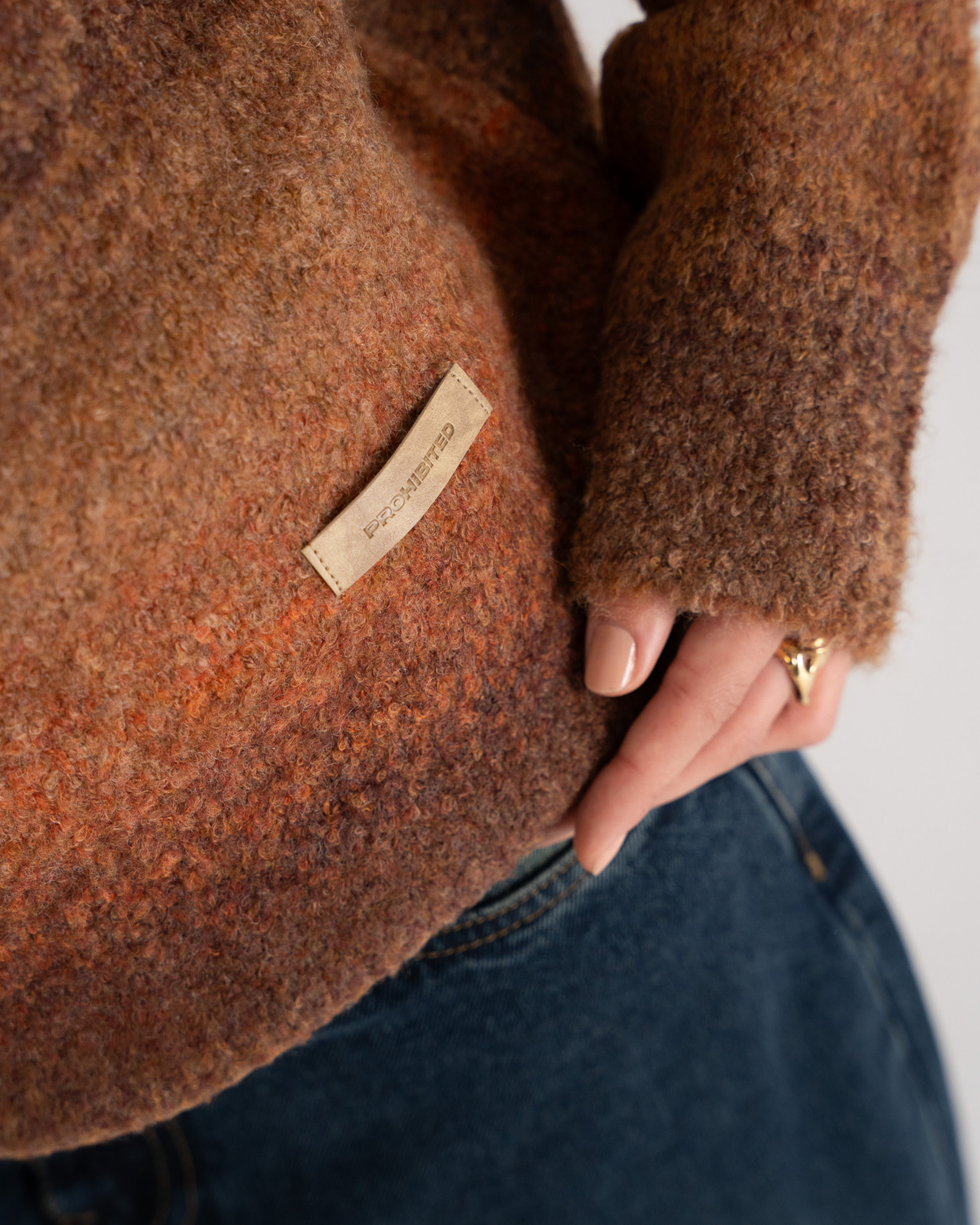 Gradient Knit Sweater Brown