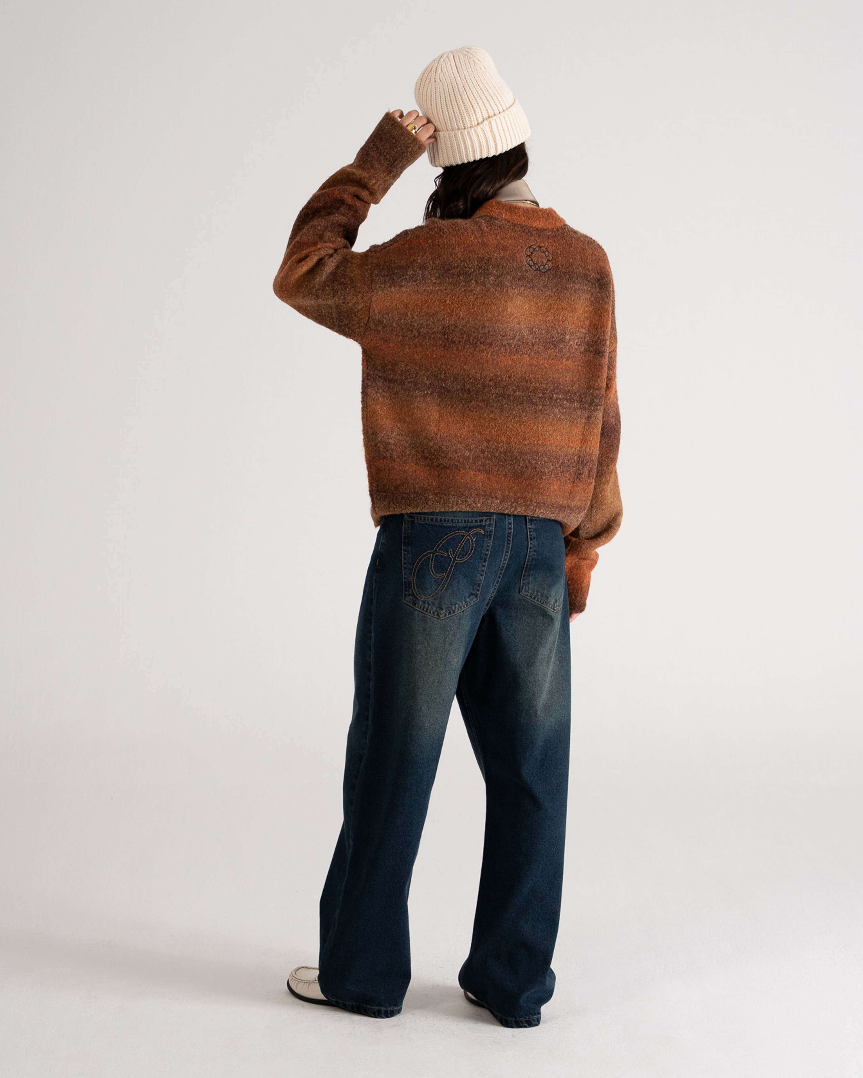 Gradient Knit Sweater Brown