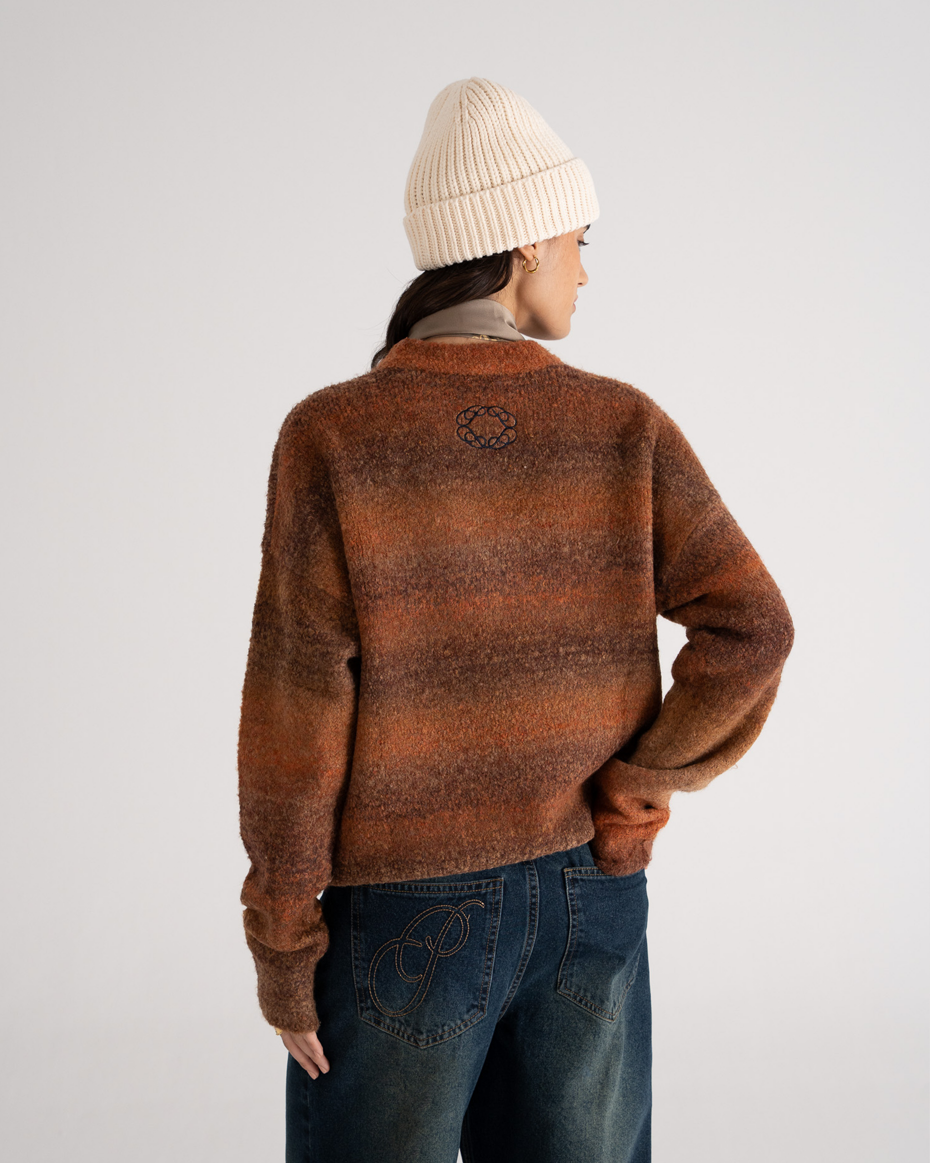 Gradient Knit Sweater Brown