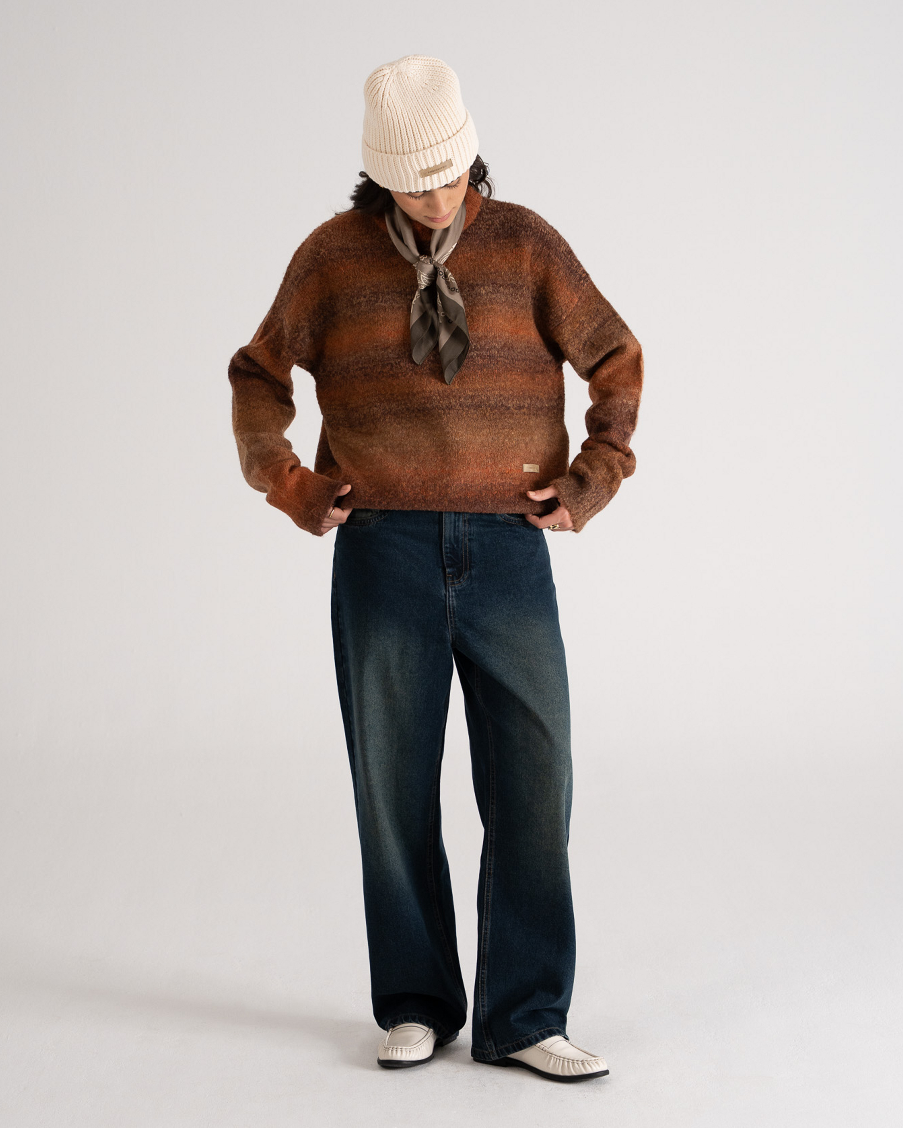 Gradient Knit Sweater Brown