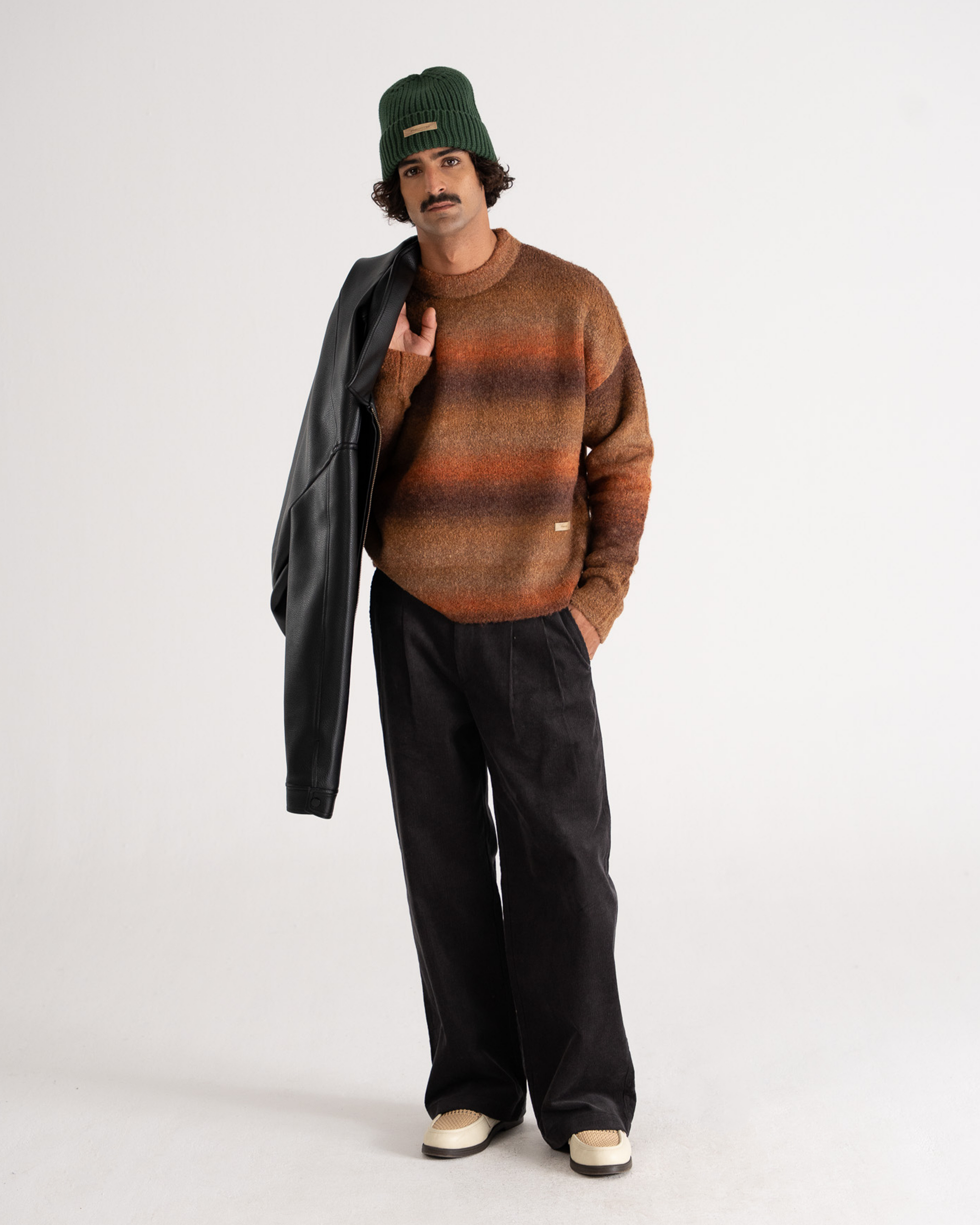 Gradient Knit Sweater Brown