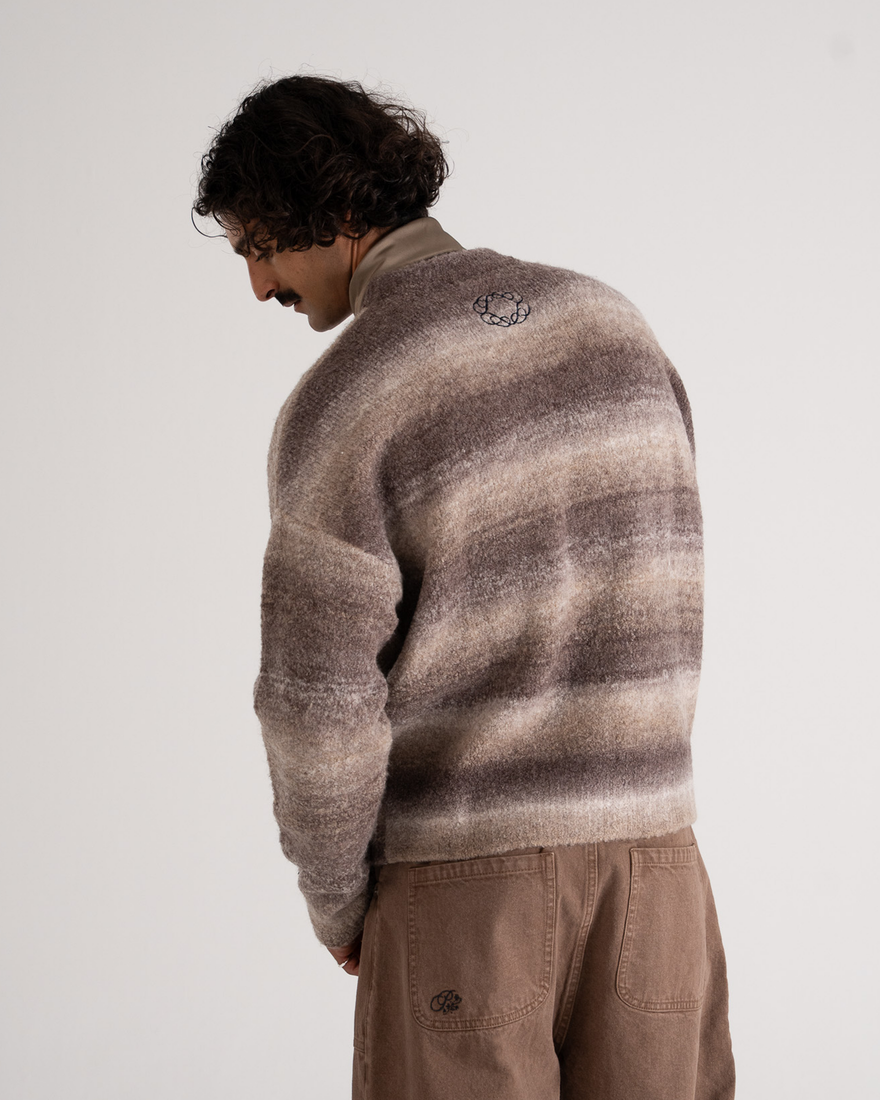 Gradient Knit Sweater Grey