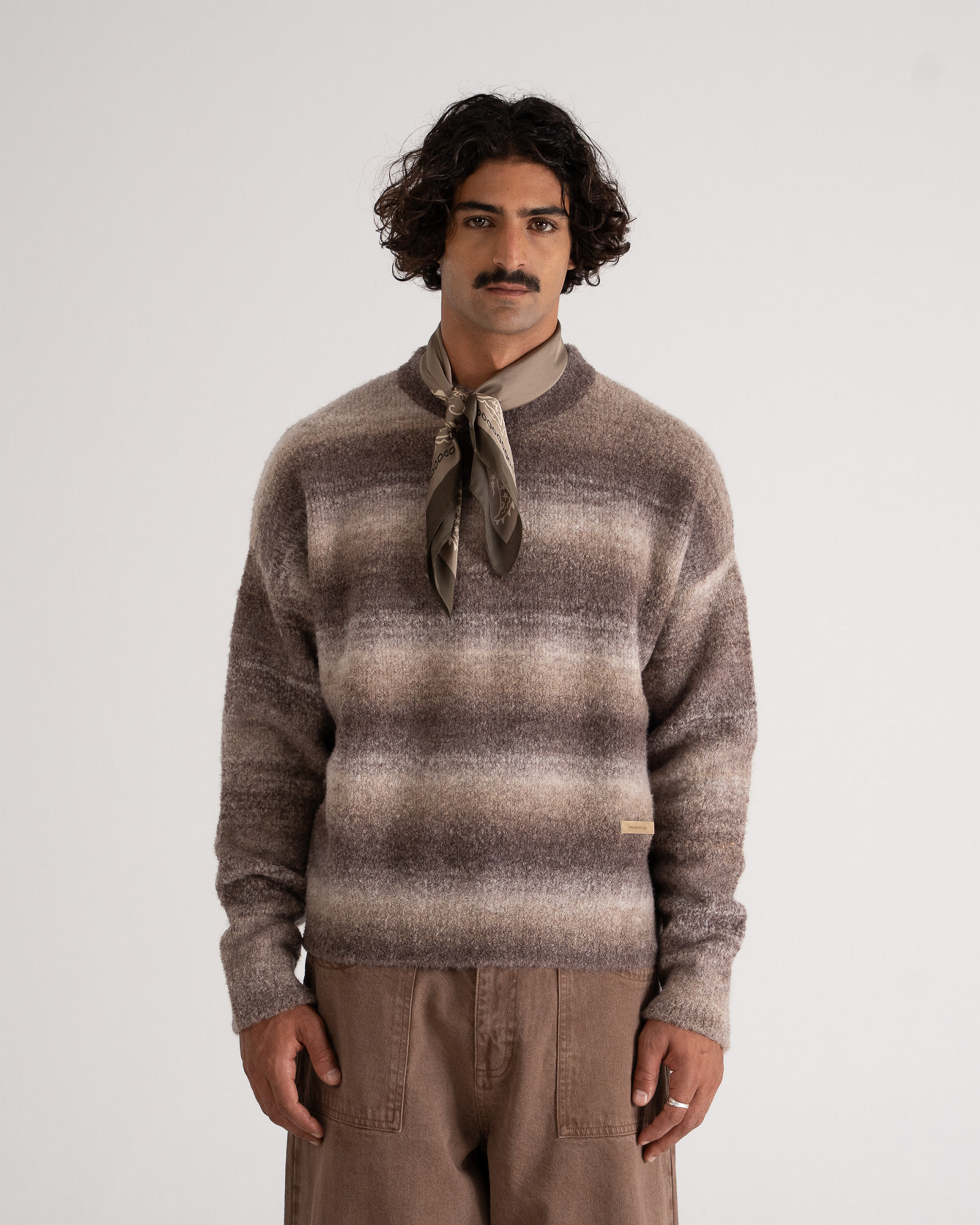 Gradient Knit Sweater Grey