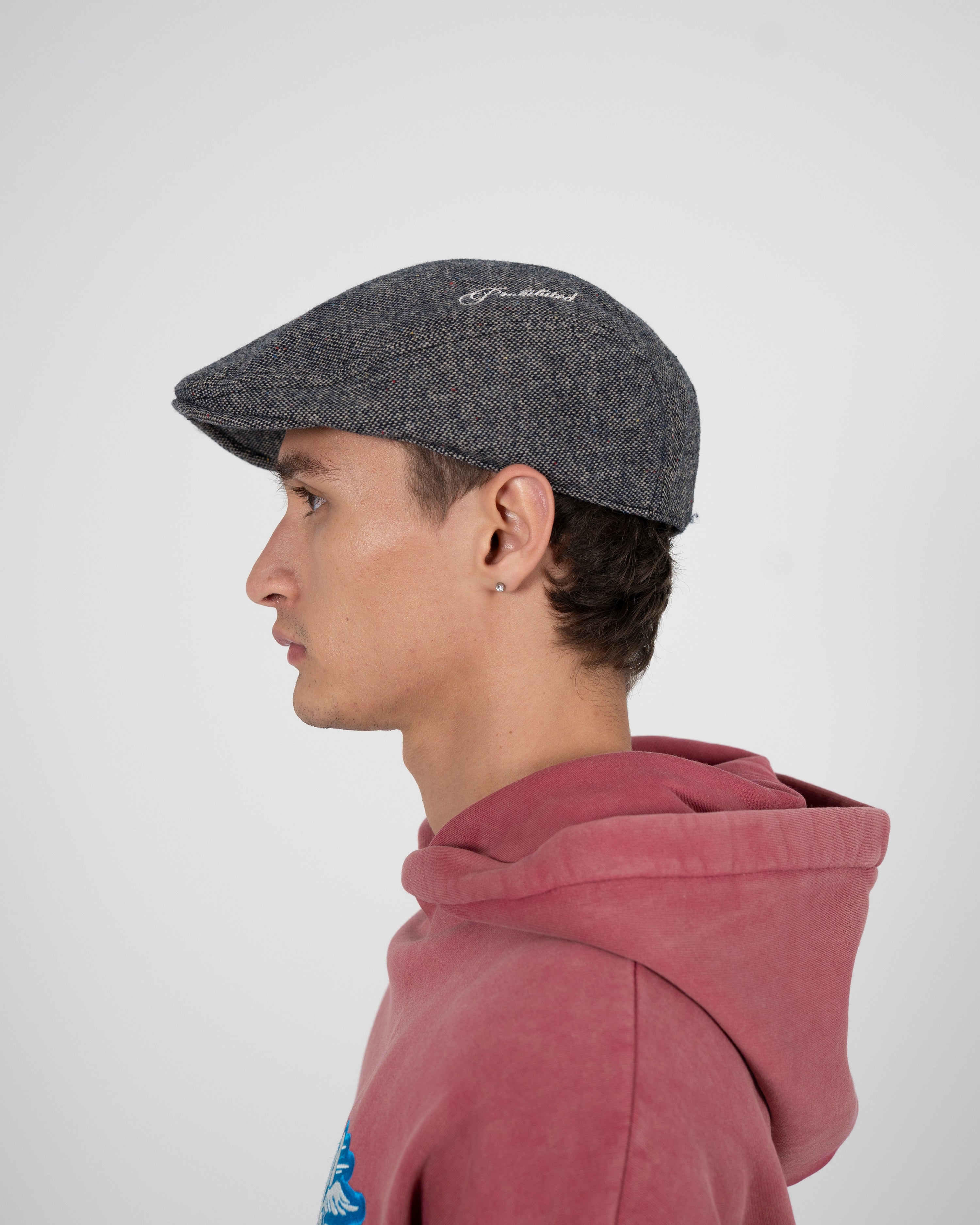 Grid Flat Cap Grey